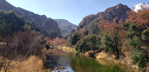 An image depicting the trail Malibu Creek Rock Pool - Mash Site Trail and its surrounding area.