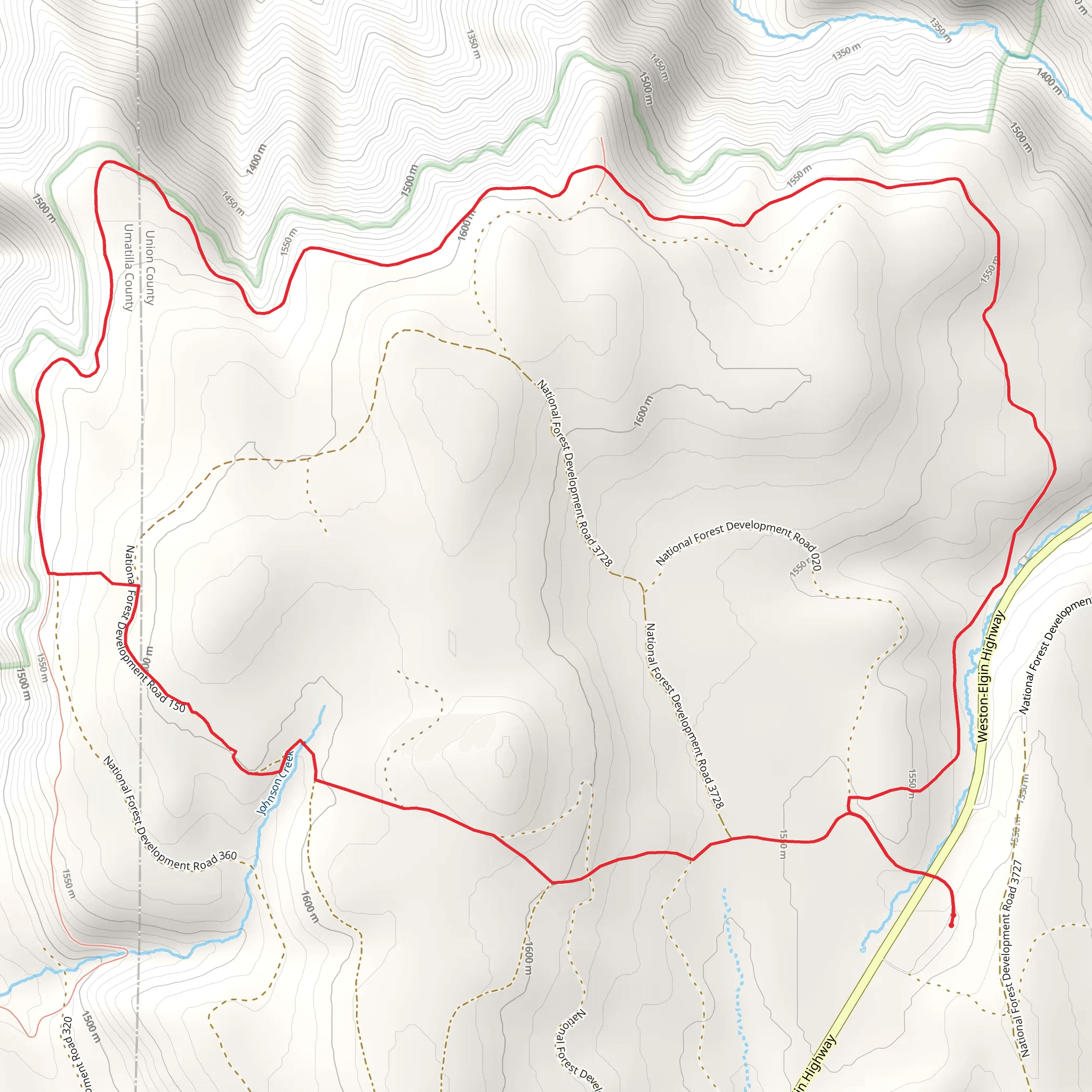 Umatilla Rim Loop Trail mobile static map