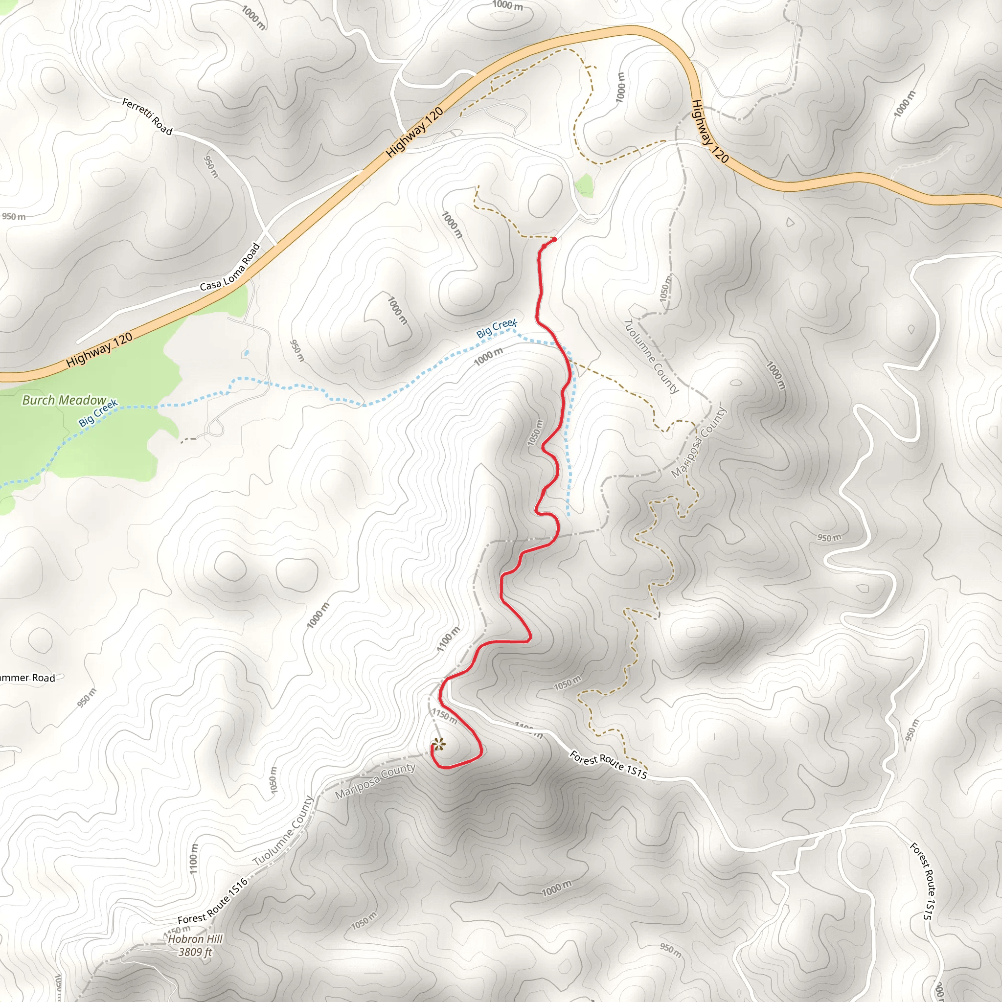 Smith Peak via Big Creek mobile static map