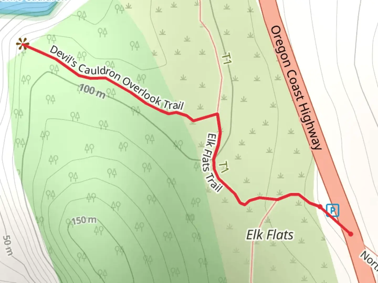 An image depicting the trail Devil's Cauldron Overlook Trail and its surrounding area.