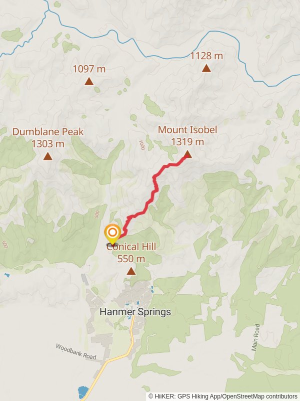 Mt Isobel Track mobile static map