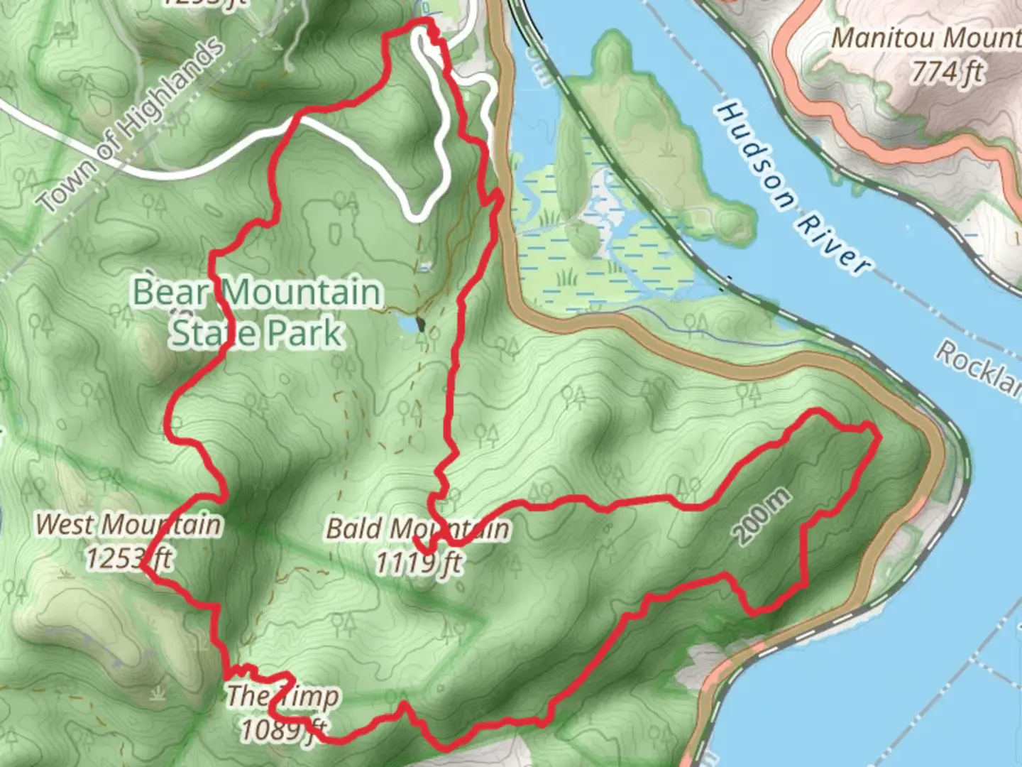 An image depicting the trail Suffern-Bear Mountain - Dunderberg Mountain Trail and its surrounding area.