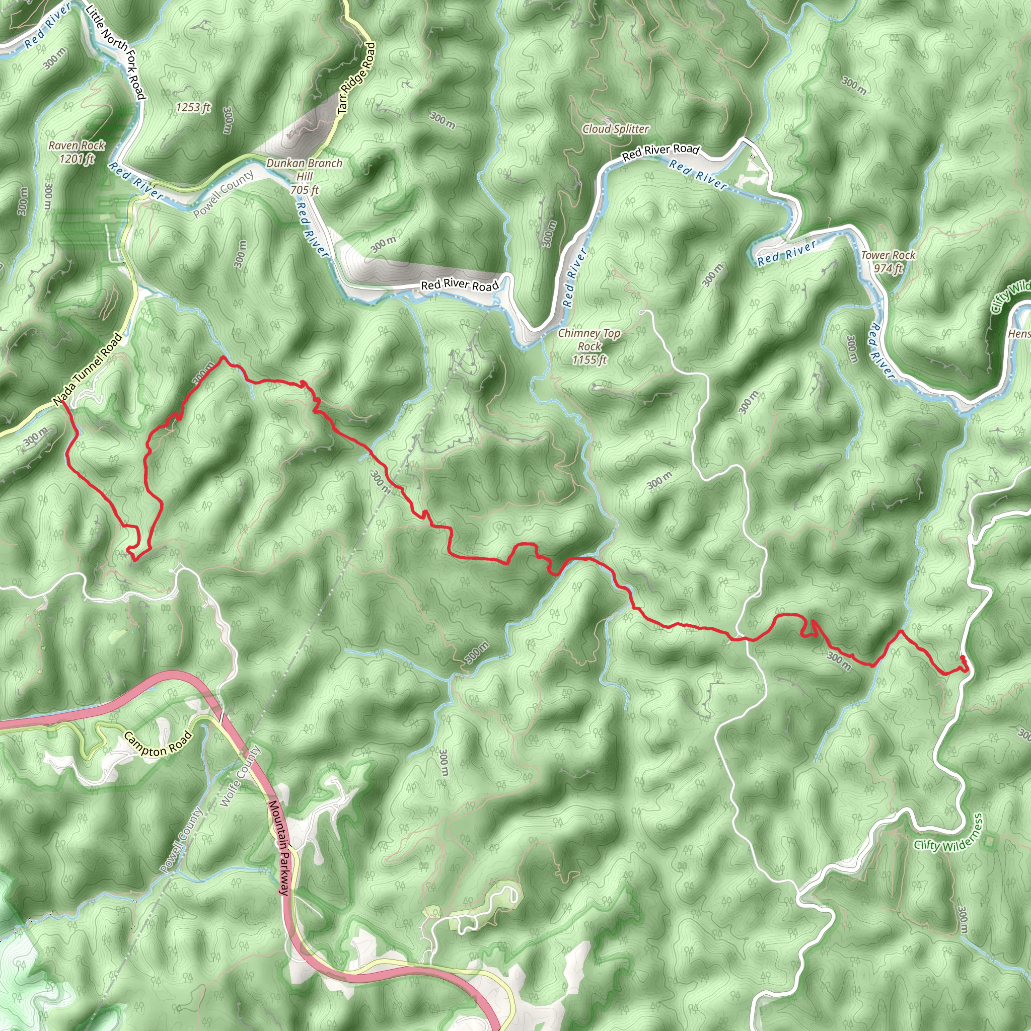 Rough Trail and Gray's Arch Trail mobile static map