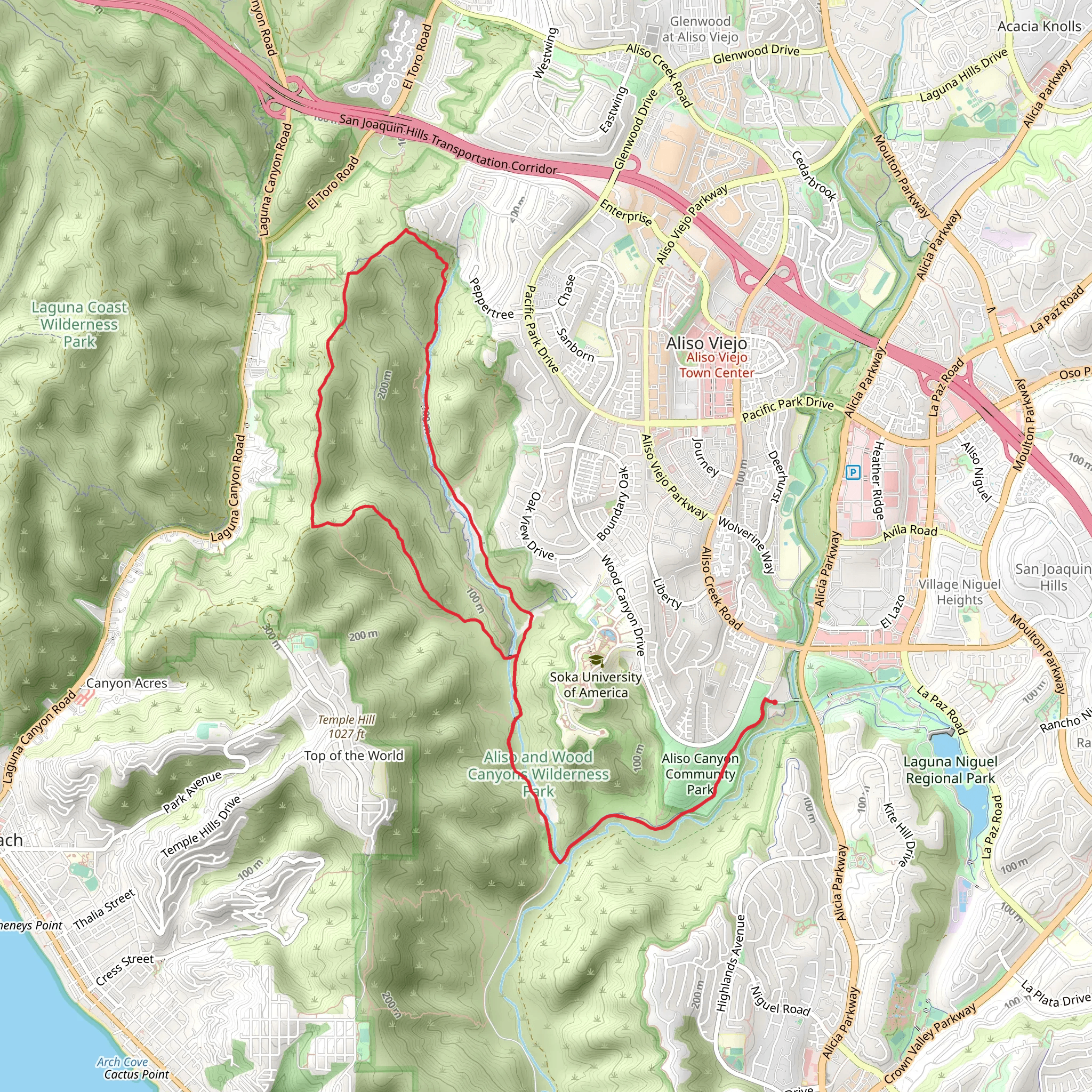Wood Canyon Loop via Aliso Creek Trail mobile static map