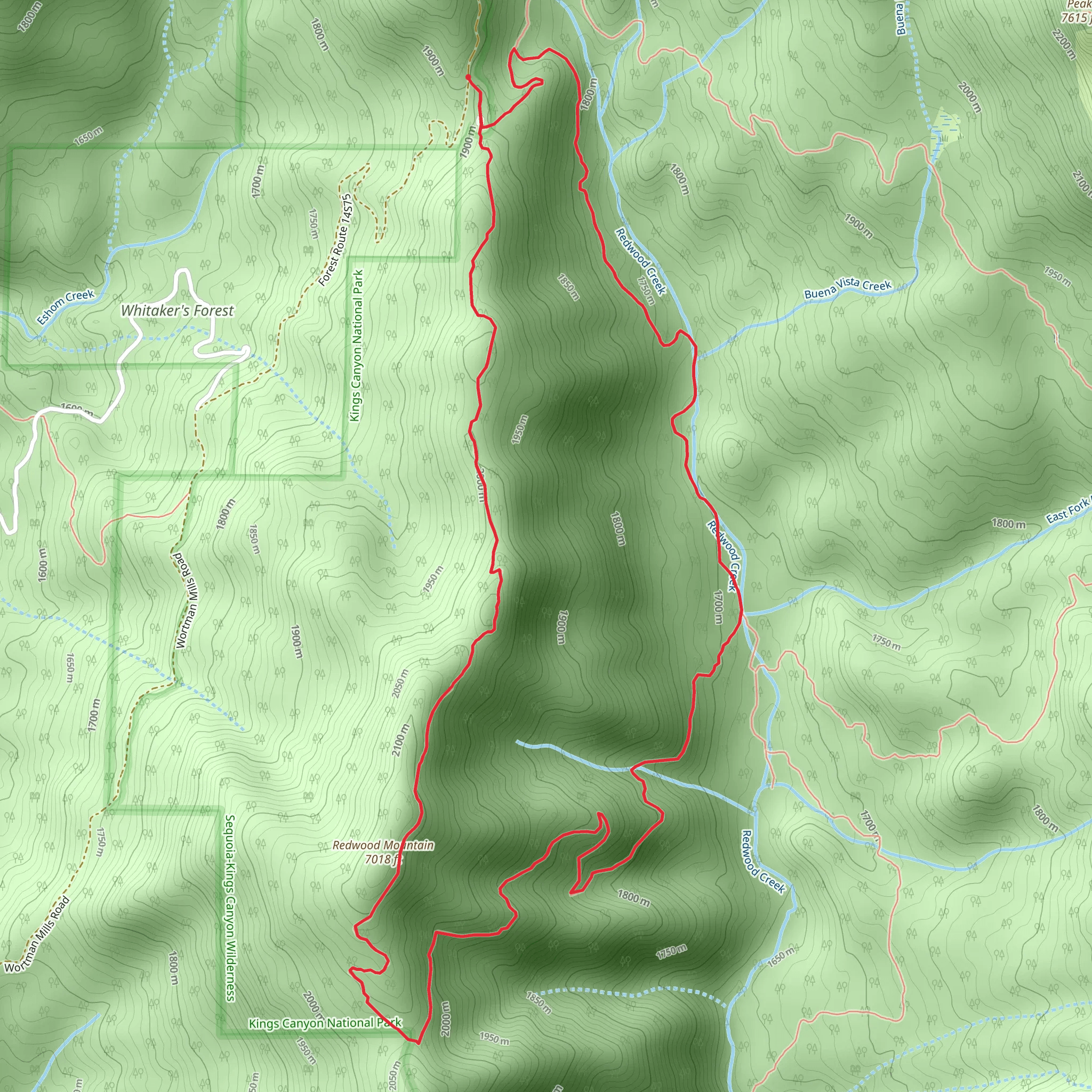 Sugar Bowl Trail and Redwood Canyon Trail Loop mobile static map