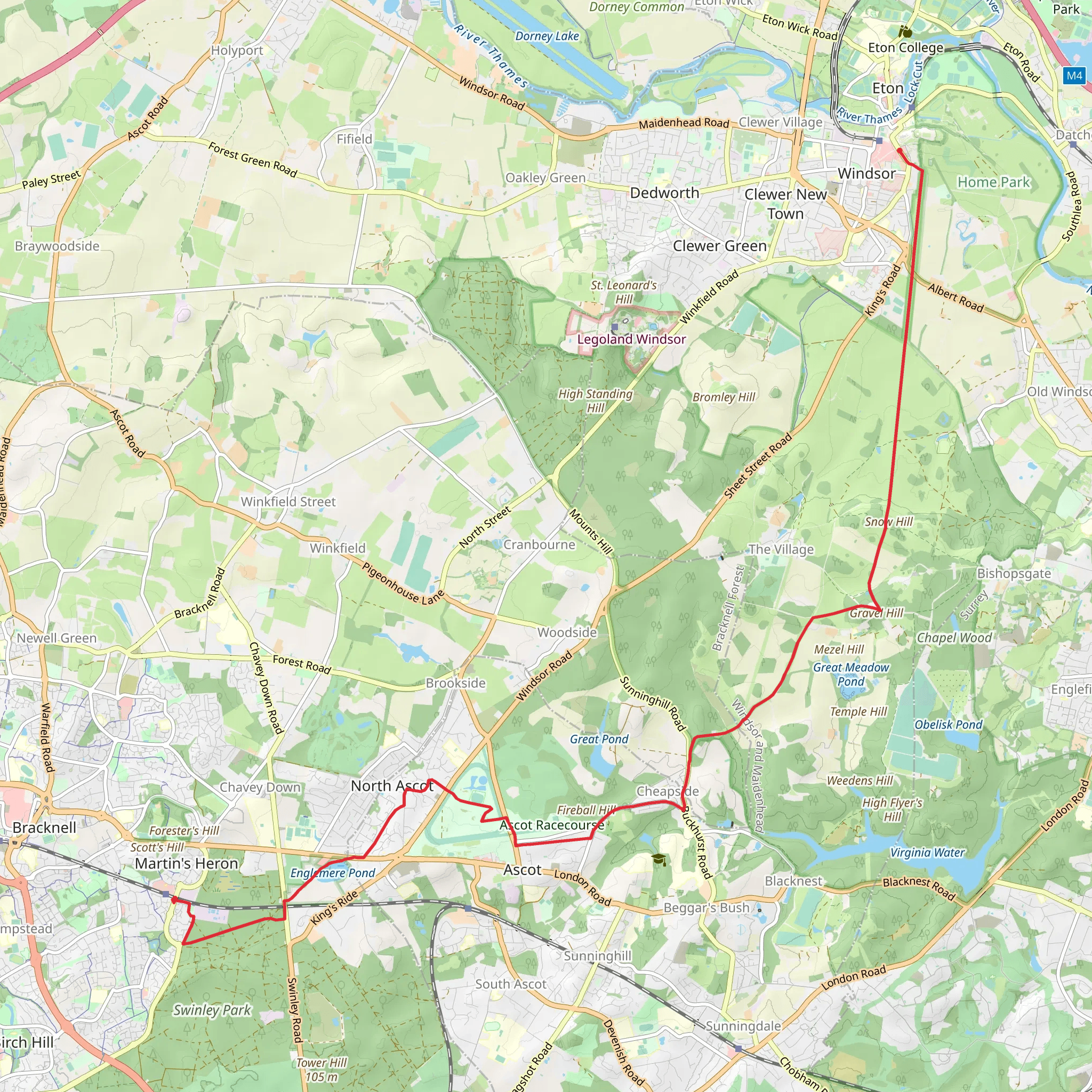 Martin Herons to Windsor Walk mobile static map