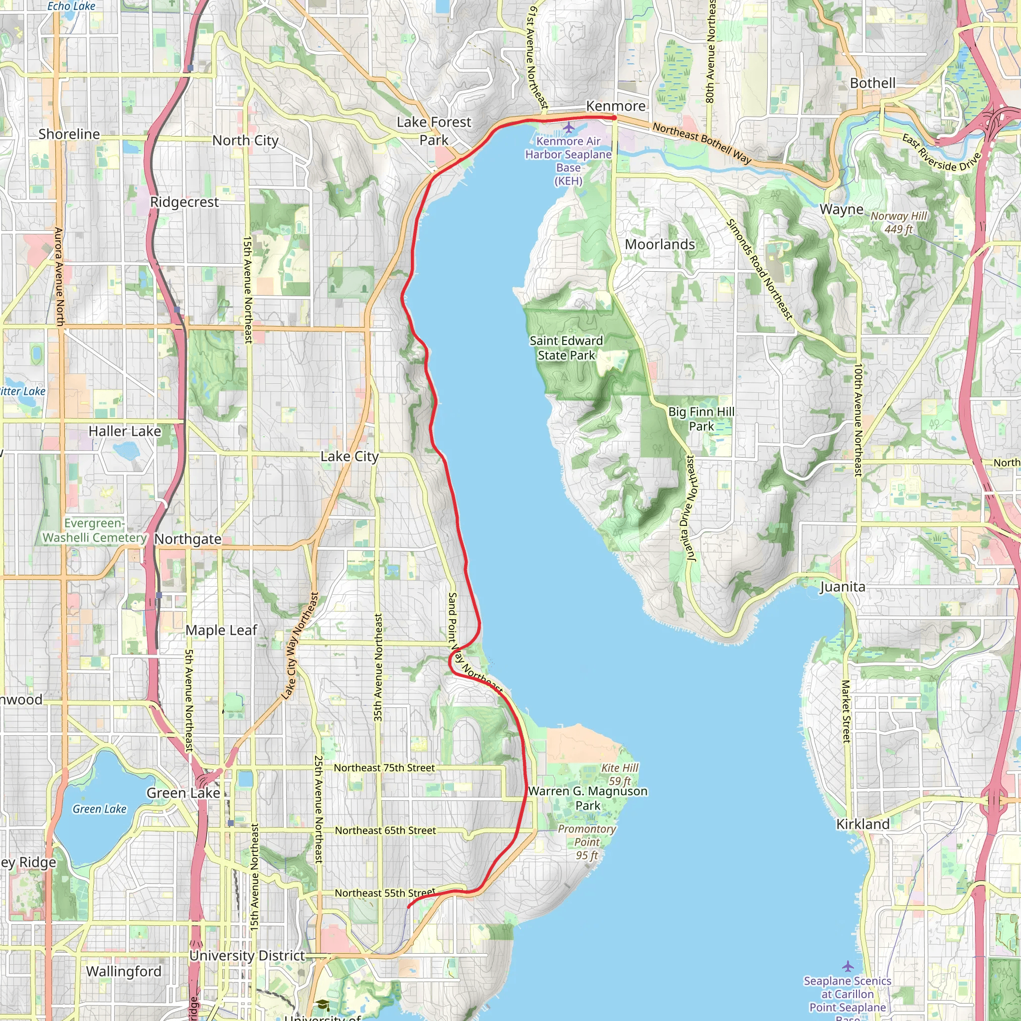 Burke Gilman Trail from Bothell Way Northeast mobile static map