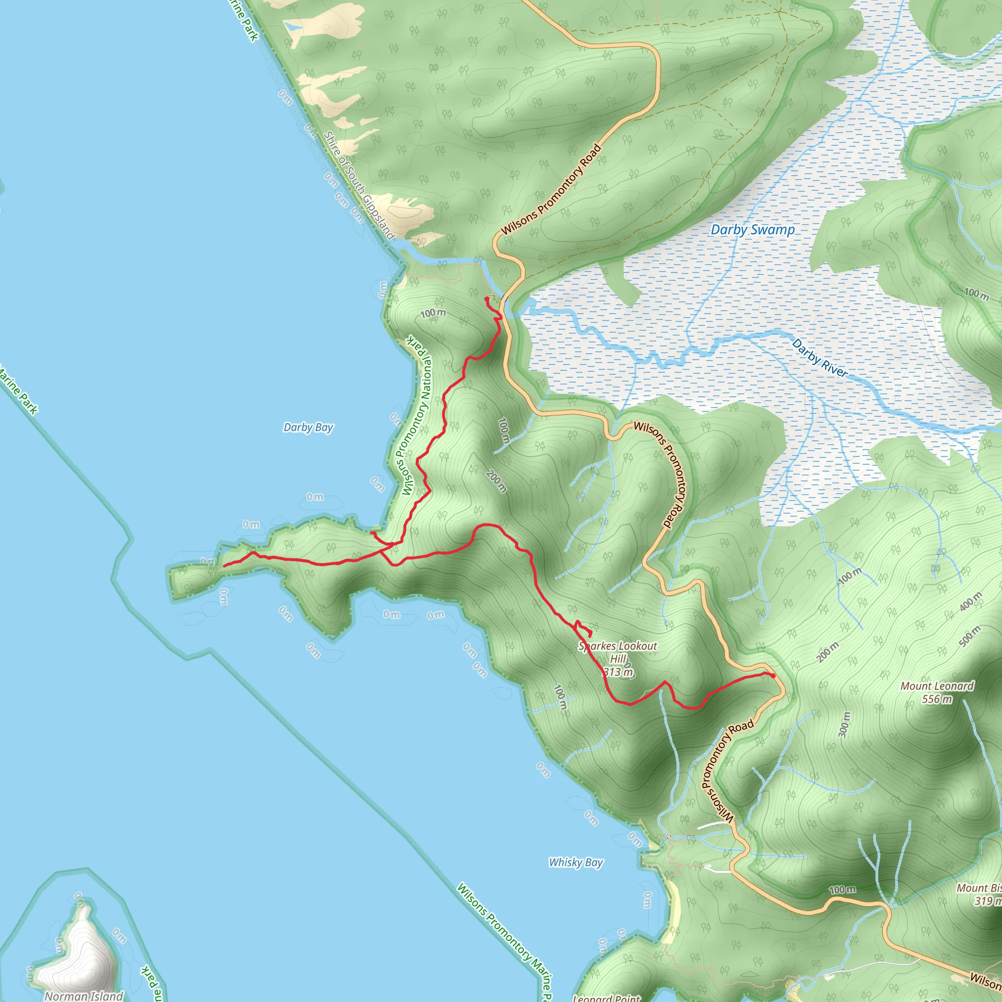 Tongue Point, Darby River and Saddle Trail mobile static map