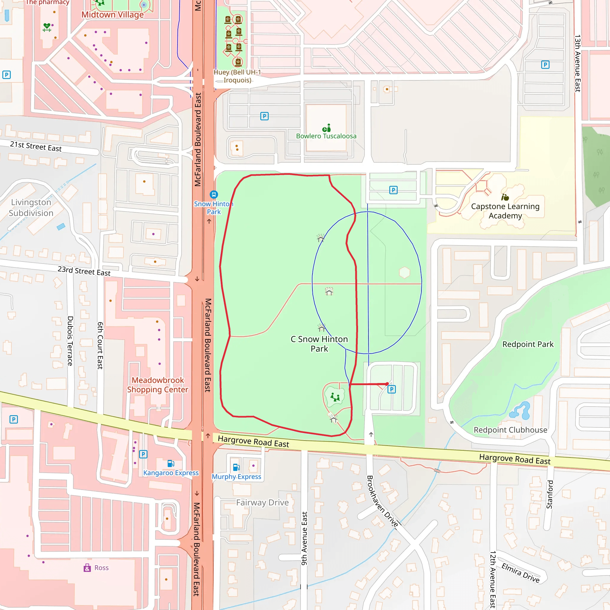 C Snow Hinton Park Loop mobile static map