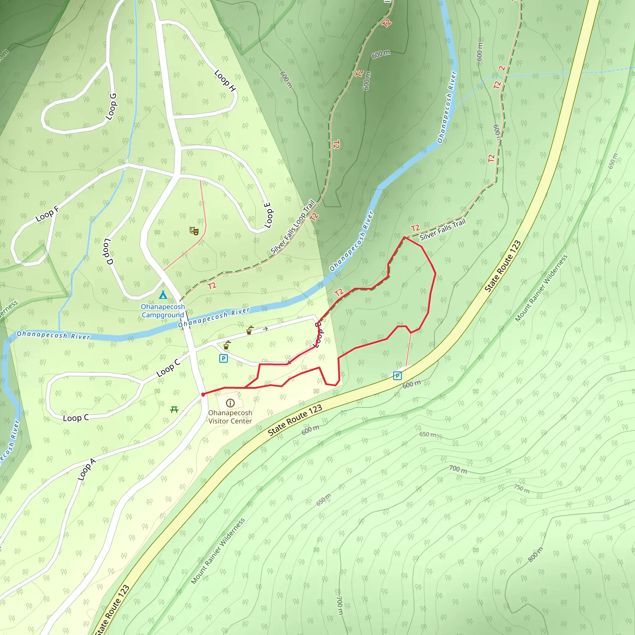 Silver Falls Loop mobile static map