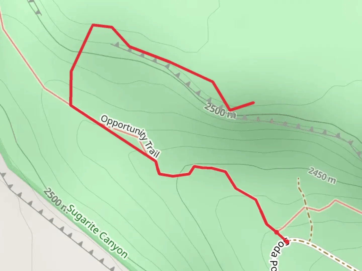An image depicting the trail Opportunity Trail and its surrounding area.