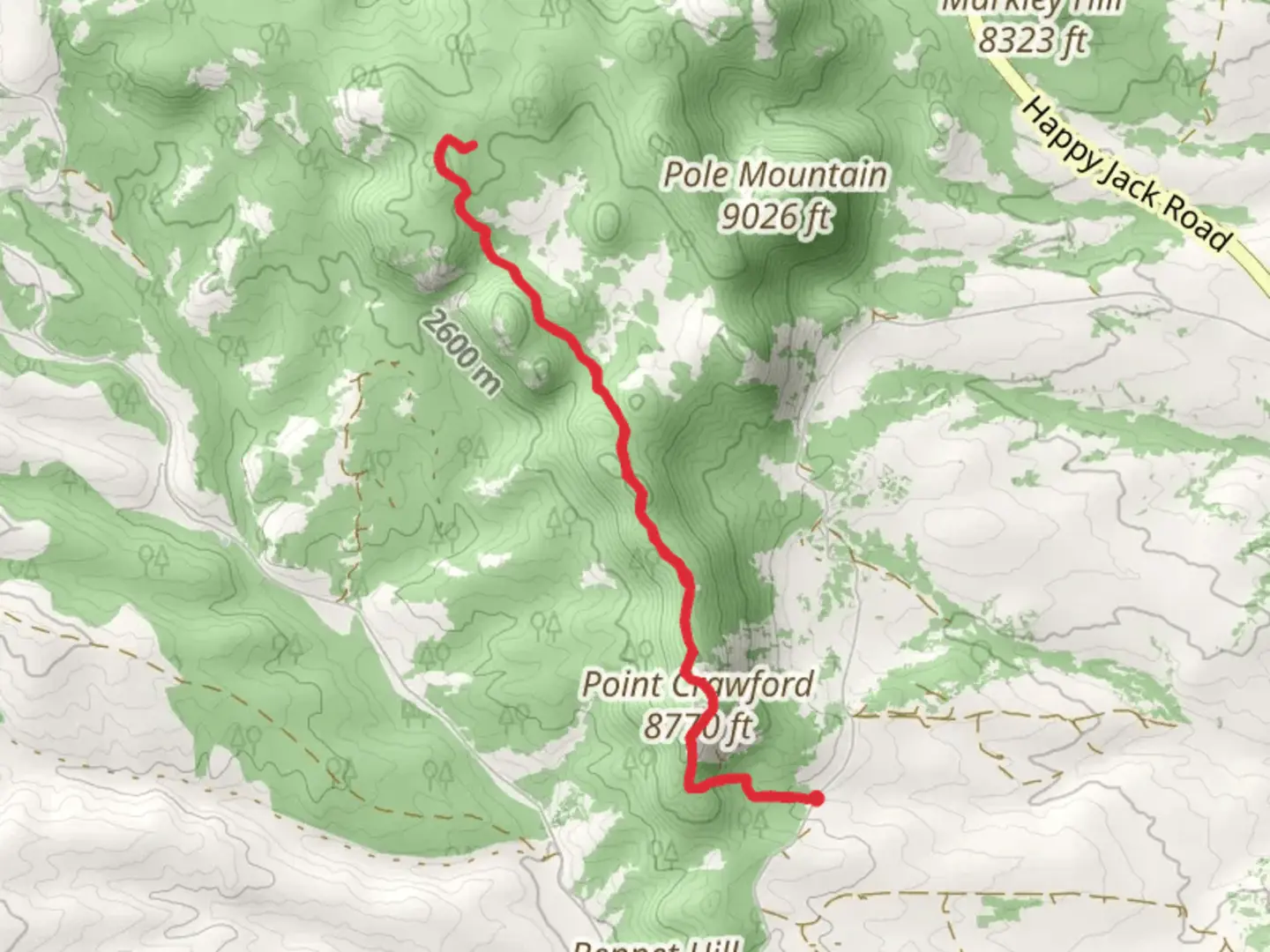 An image depicting the trail Double Black Diamond Trail and its surrounding area.