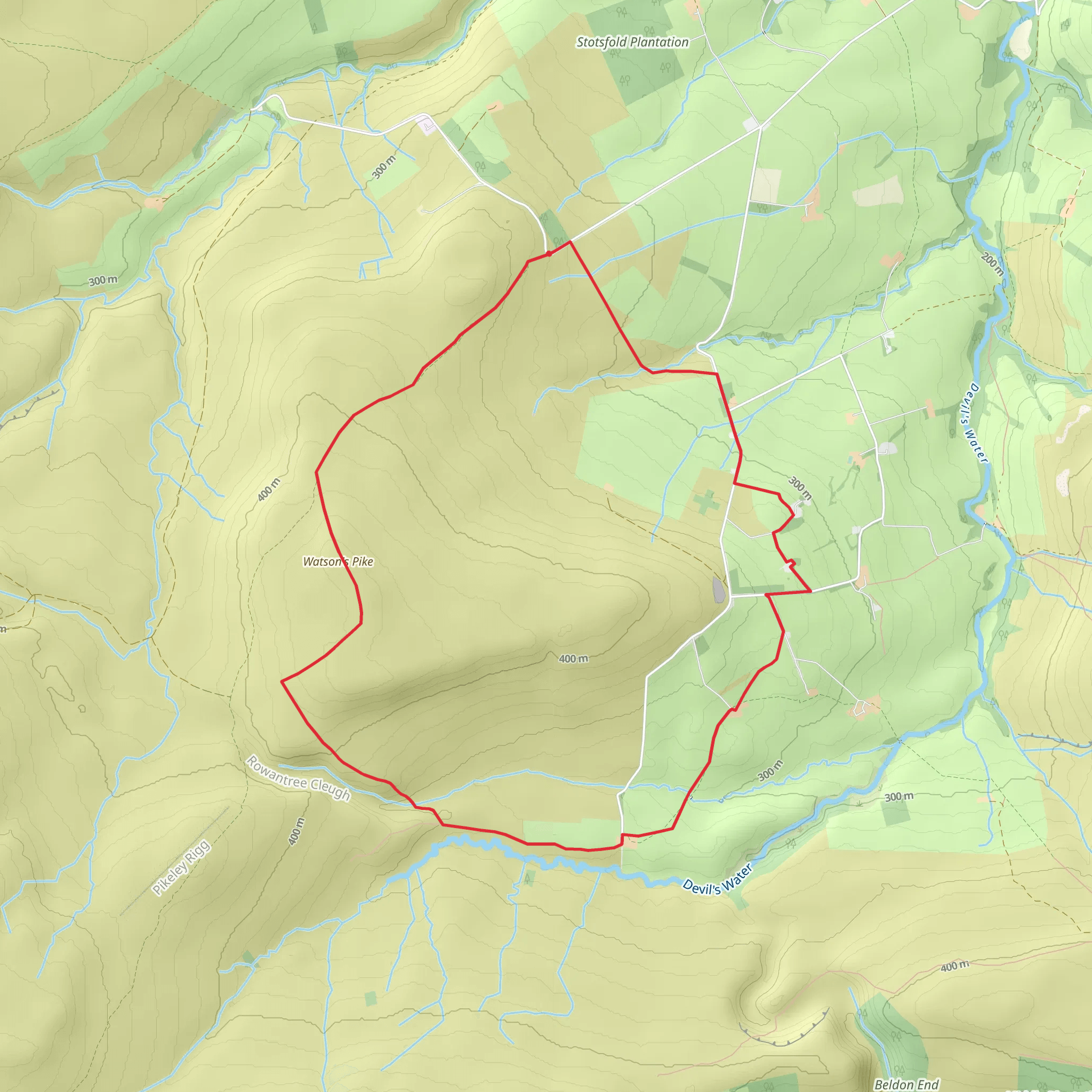 Watson's Pike and Hexhamshire Common mobile static map