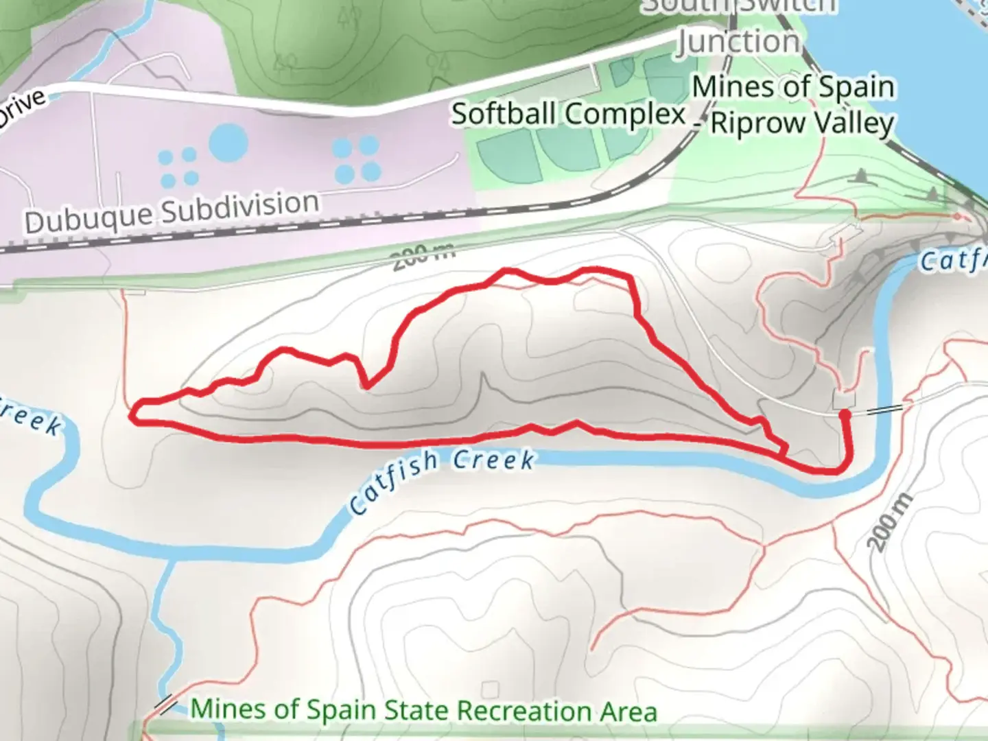 An image depicting the trail Catfish Creek Loop and its surrounding area.
