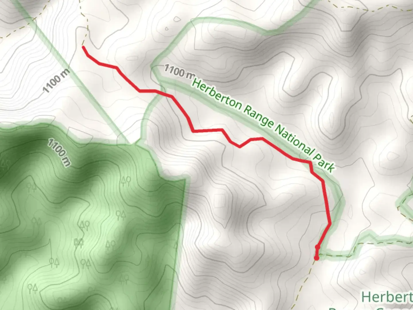 An image depicting the trail Drovers Track and its surrounding area.