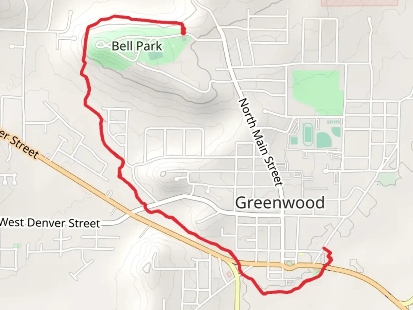 An image depicting the trail Bell Park Trail and its surrounding area.