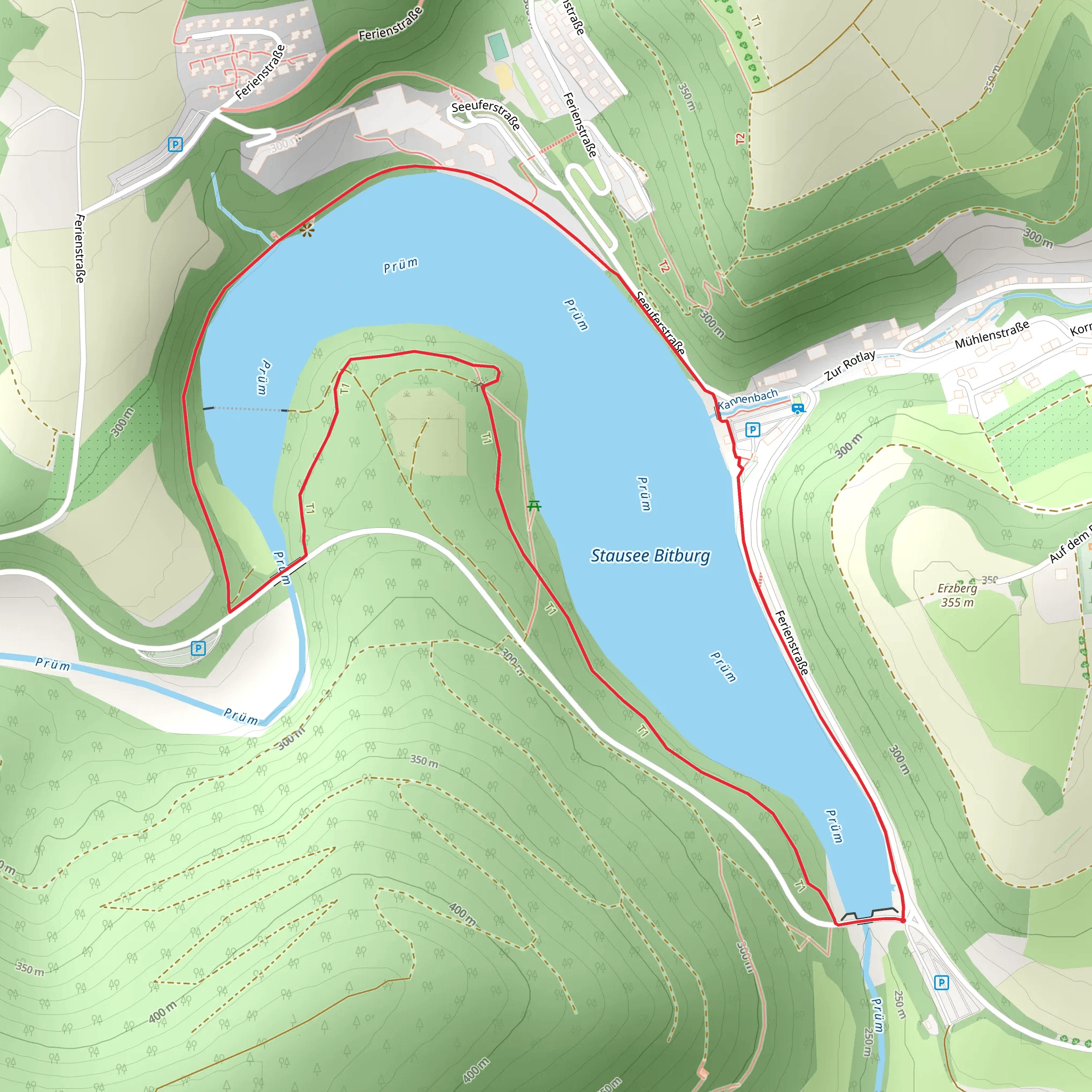 Stausee Bitburg Loop mobile static map