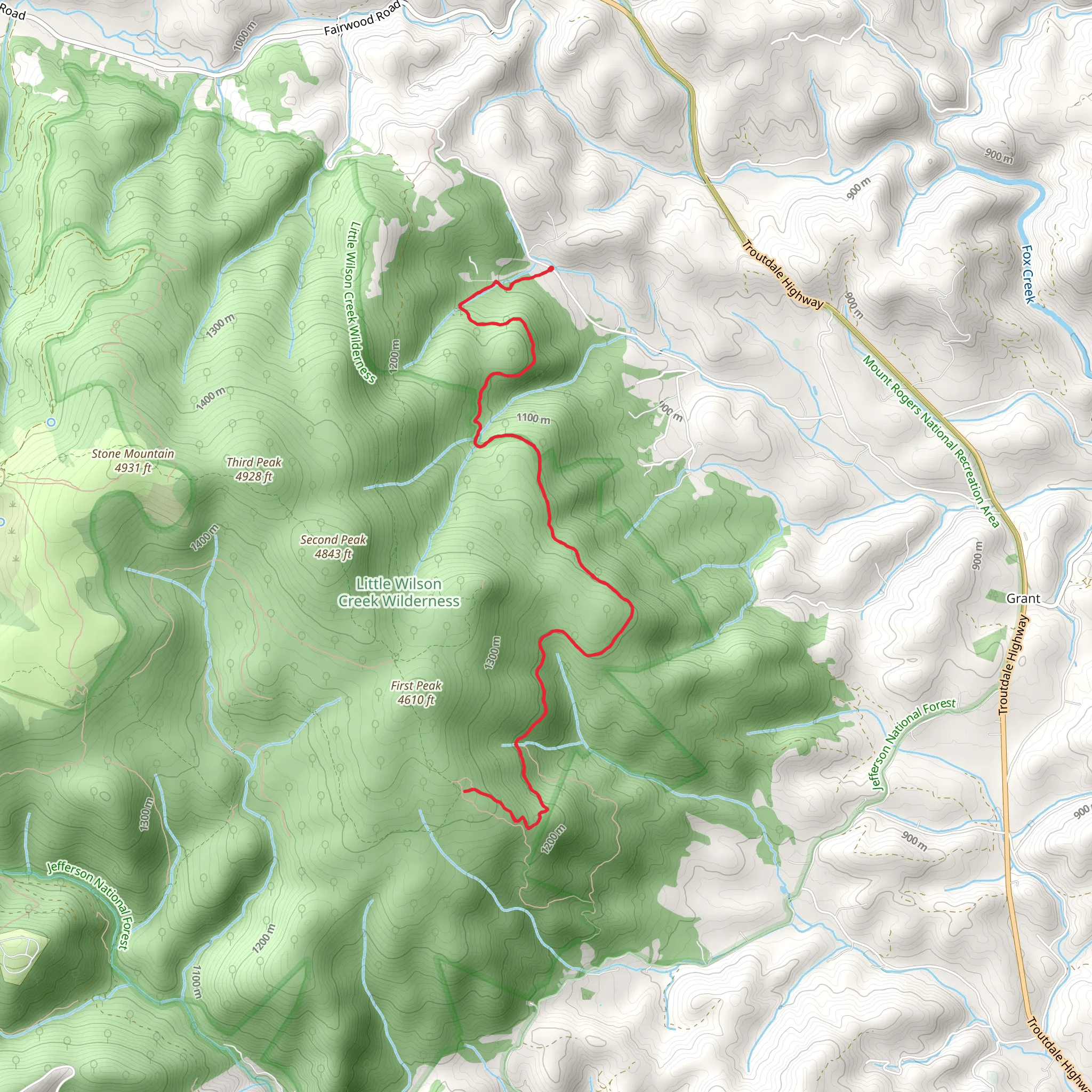 Hightree Rock Trail mobile static map
