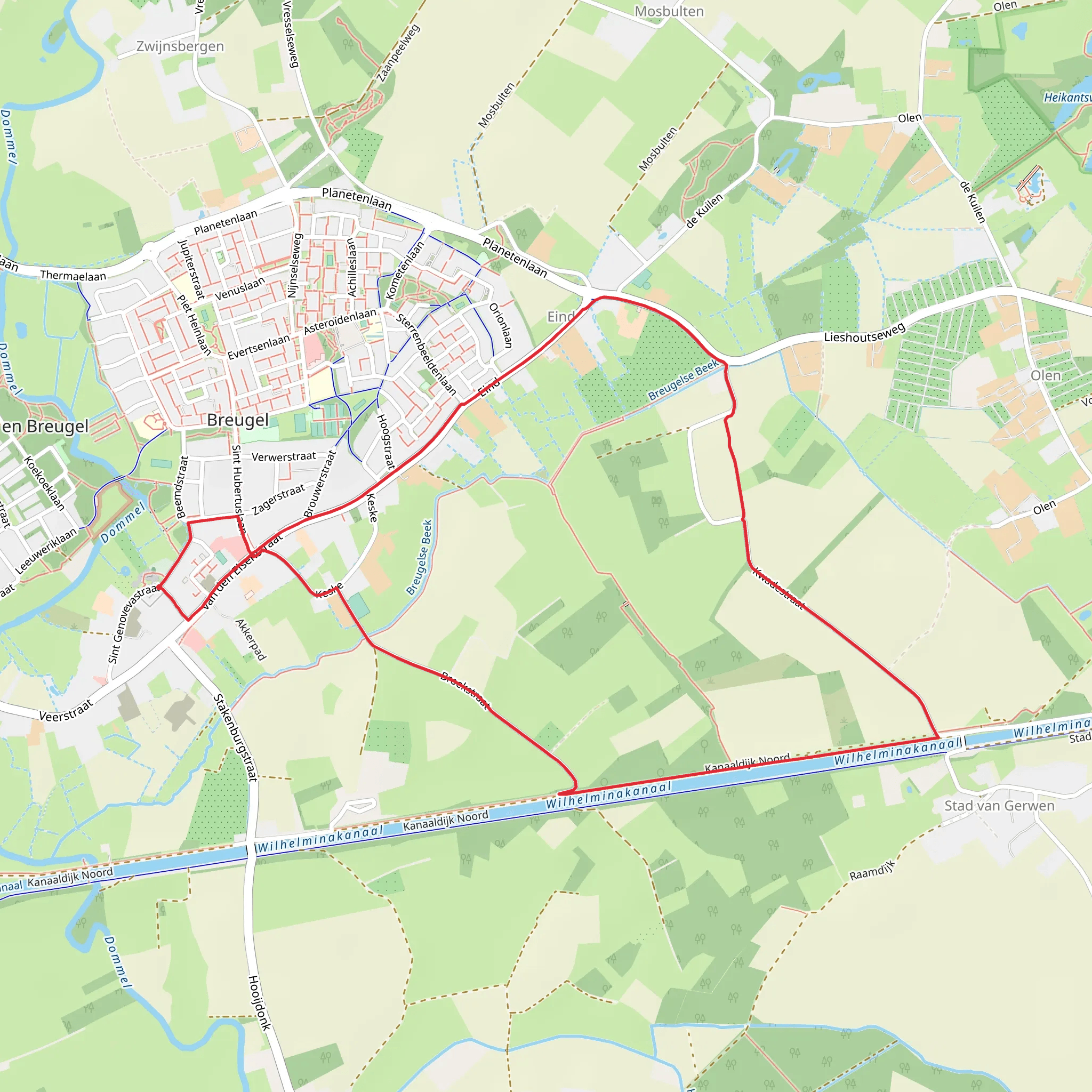 Kanaaldijk Noord and Kwadestraat Loop mobile static map
