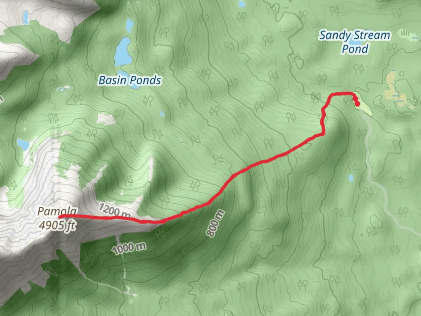 An image depicting the trail Pamola Summit via Helon Taylor Trail and its surrounding area.