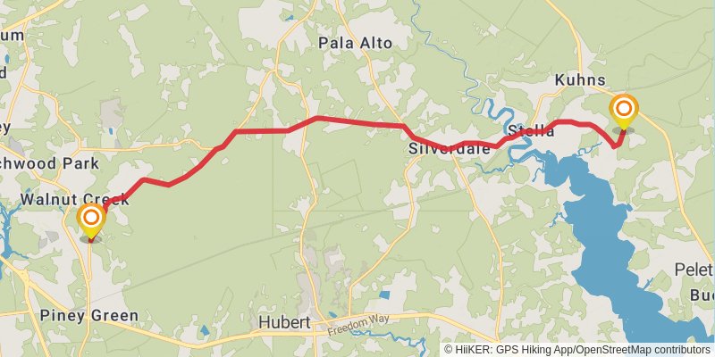 Mountains-to-Sea Trail stage 82 Map