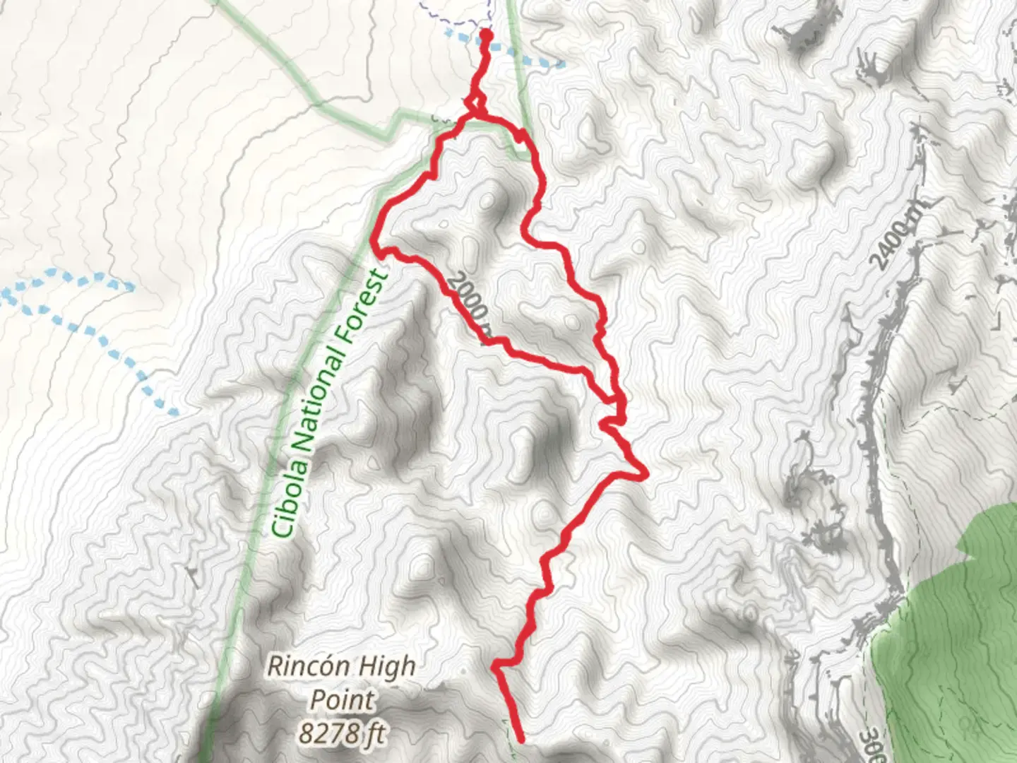An image depicting the trail Del Agua Trail and Piedra Lisa North Loop and its surrounding area.