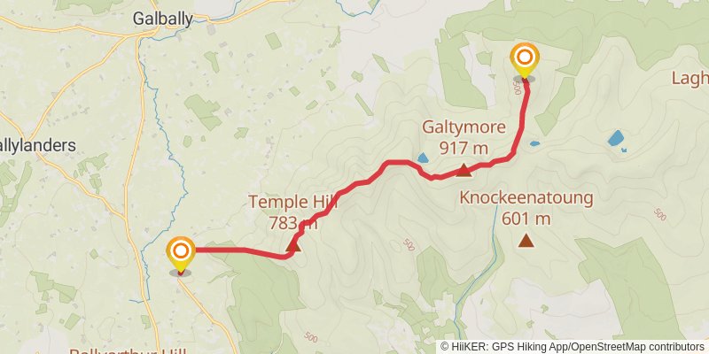Half Galtee Crossing - Anglesborough to Cush stage 2 Map