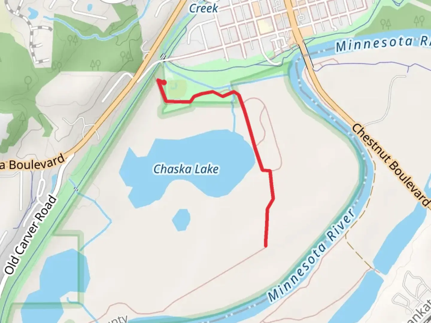 An image depicting the trail Chaska Lake Walk and its surrounding area.