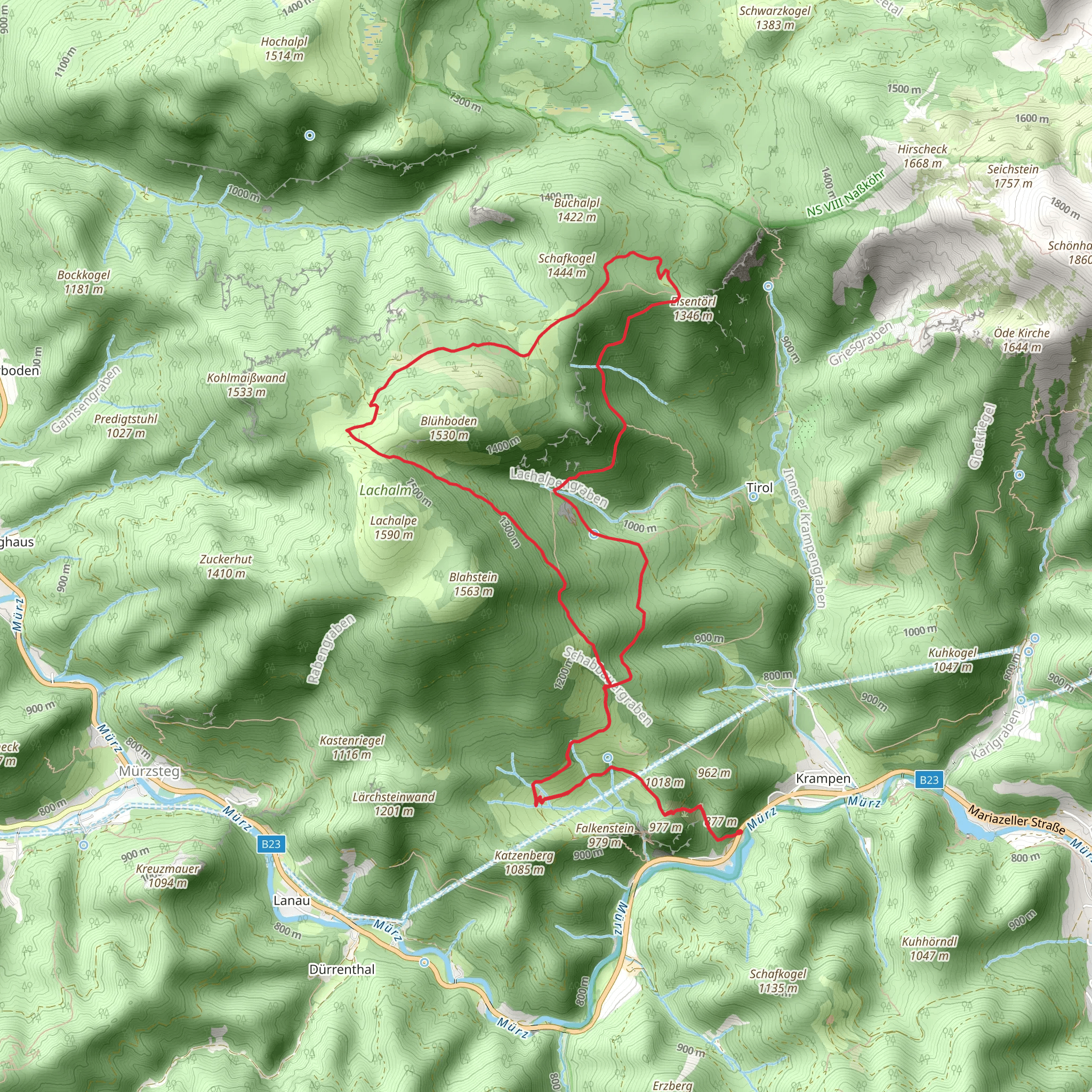 BergZeitReise Tagestourentipp - Falkenstein- und Lachalm mobile static map