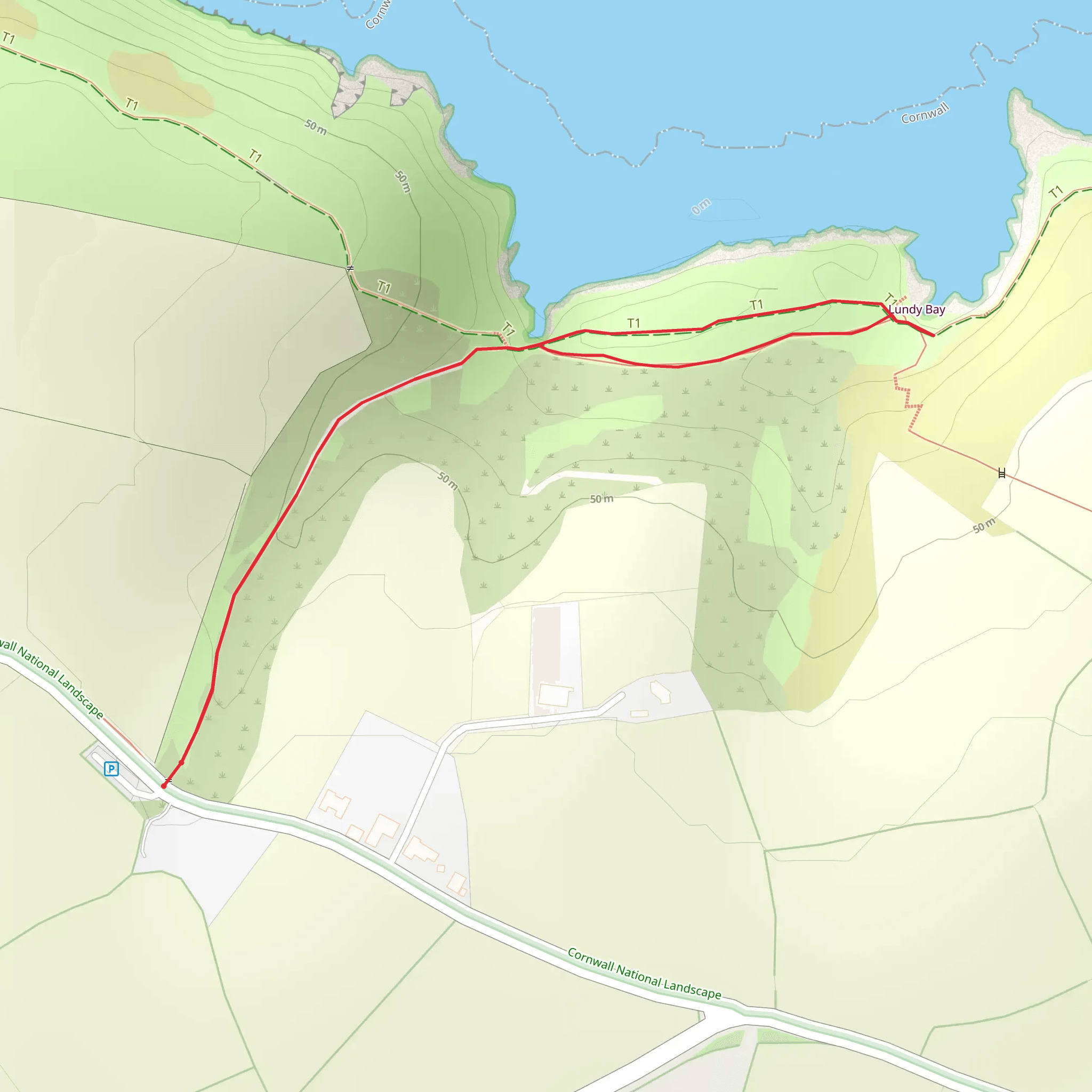 Lundy Bay Walk mobile static map