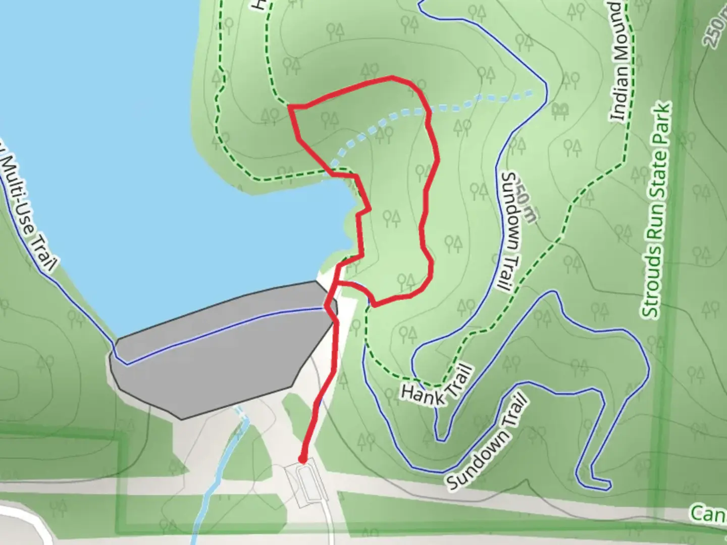 An image depicting the trail Hank Loop Trail and its surrounding area.