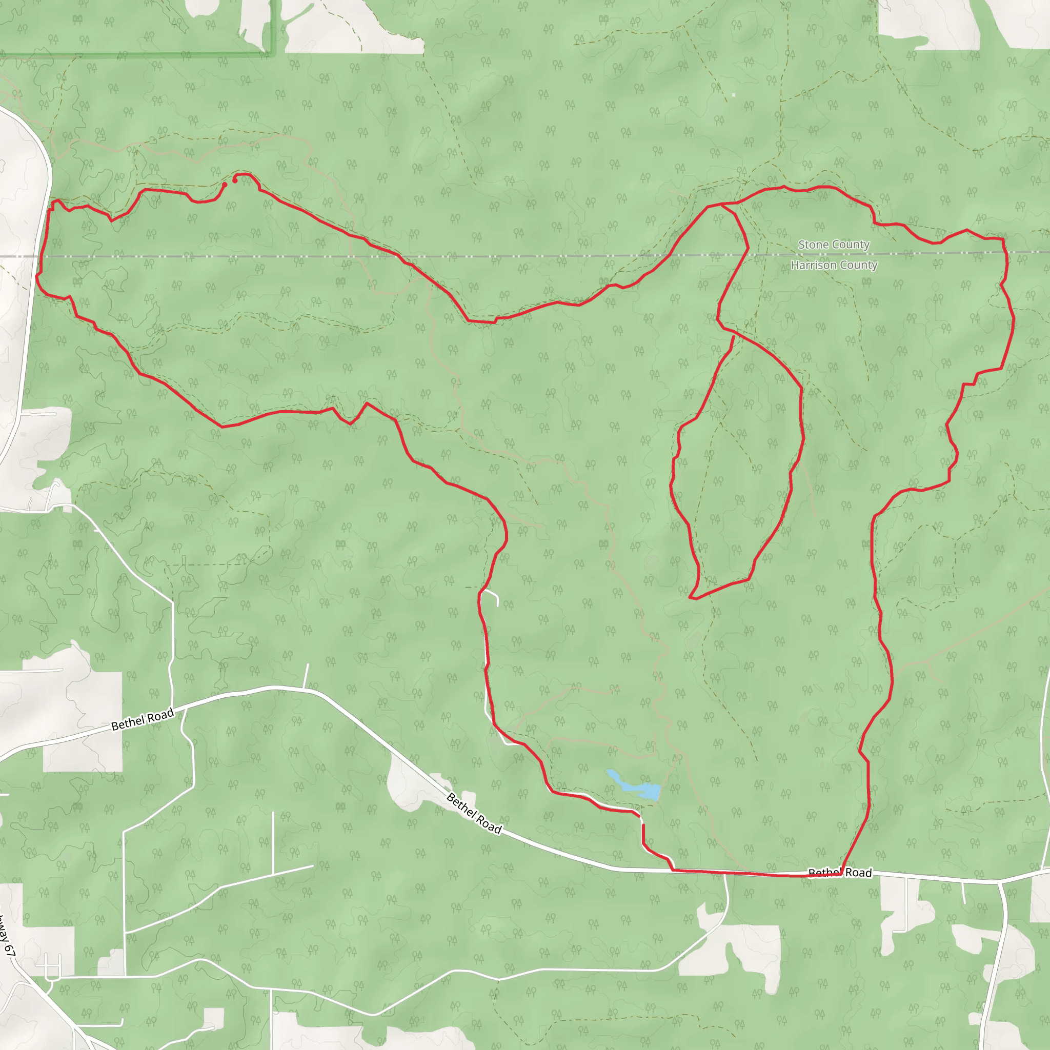 Bigfoot Horse Trail mobile static map