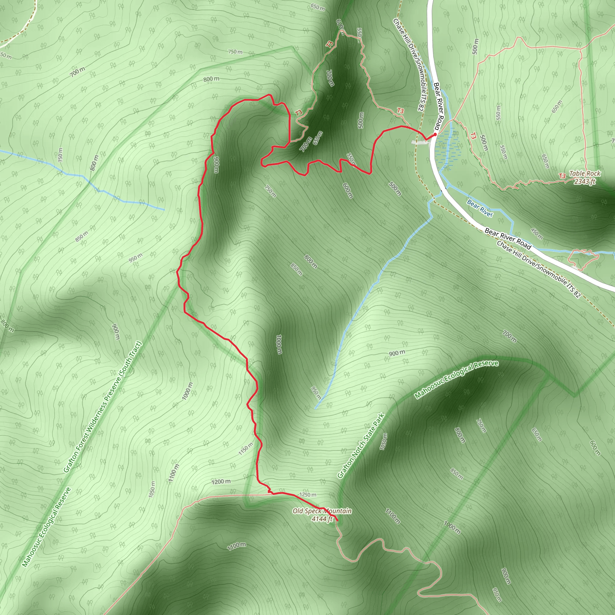 Old Speck Mountain via Grafton Loop Trail mobile static map