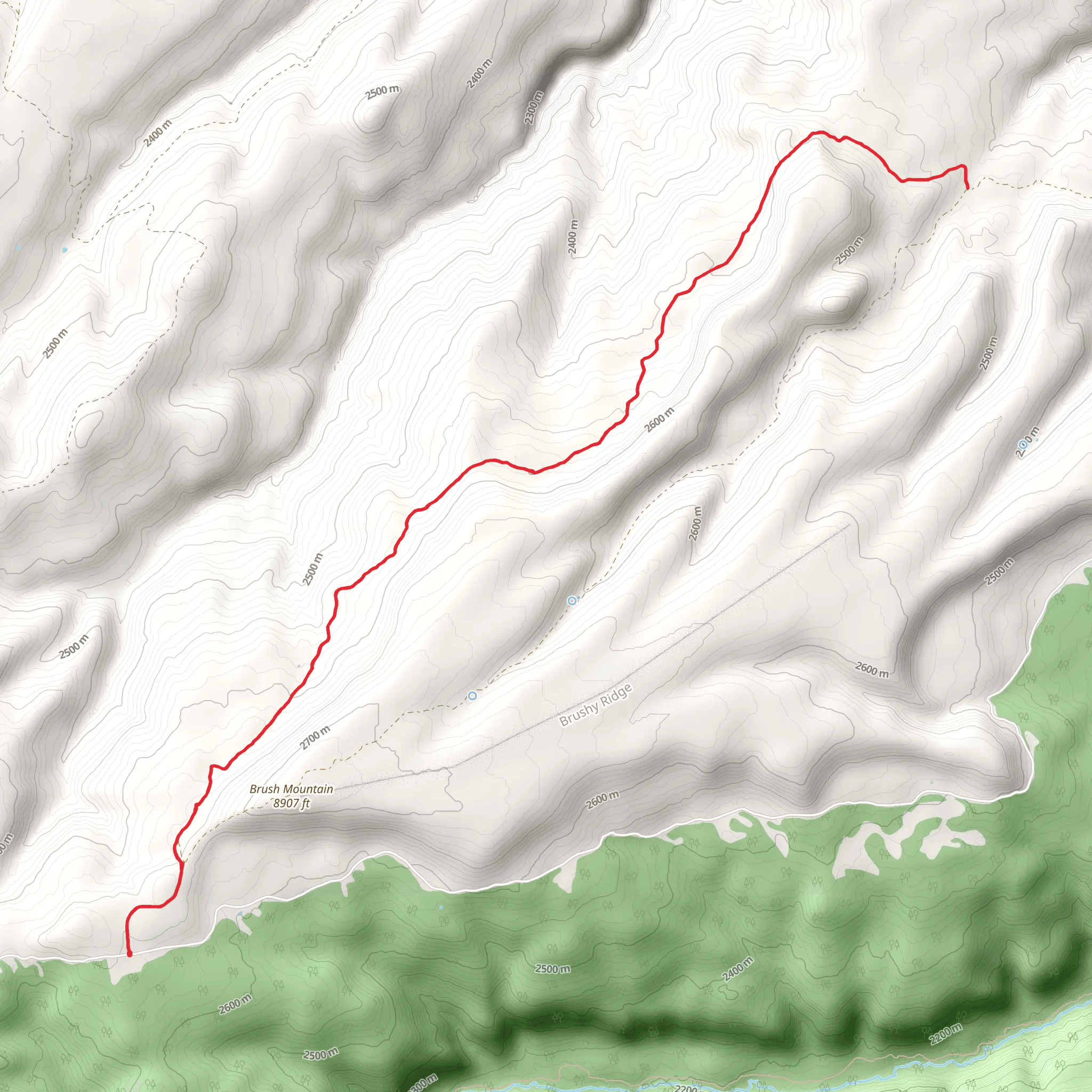 North Bench Trail mobile static map