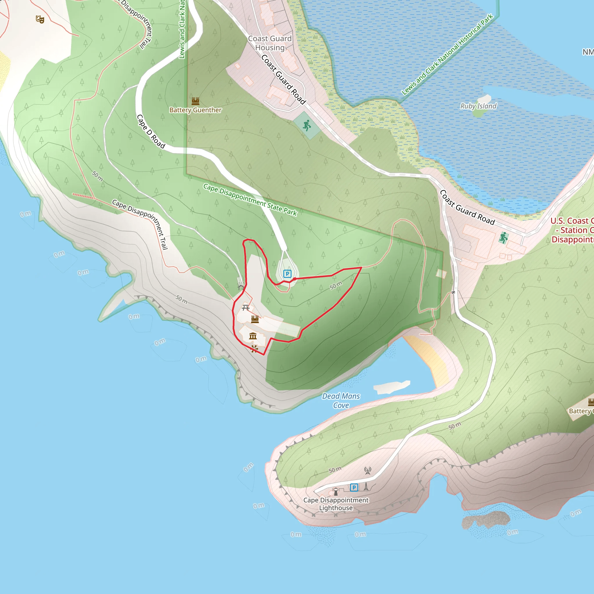 Coast Guard Road Loop mobile static map