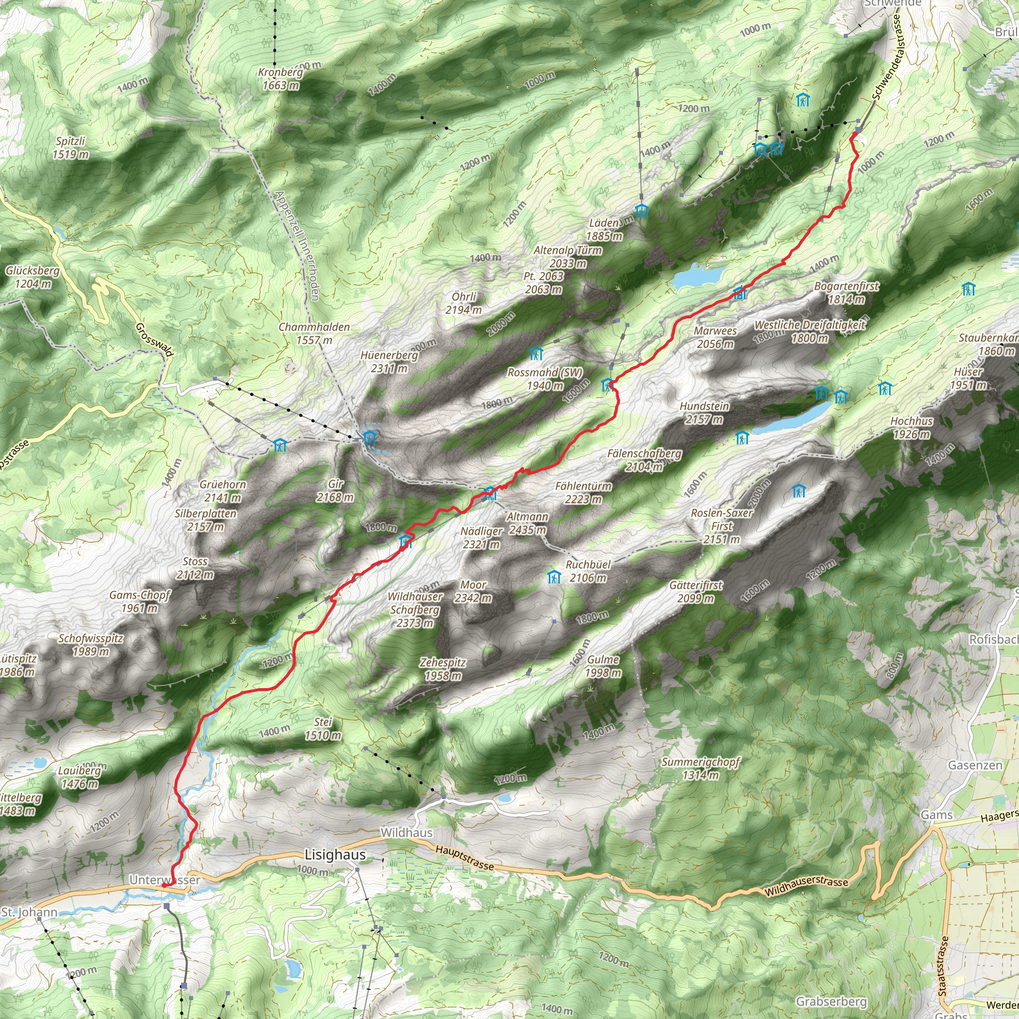 Säntis and Altmann mobile static map