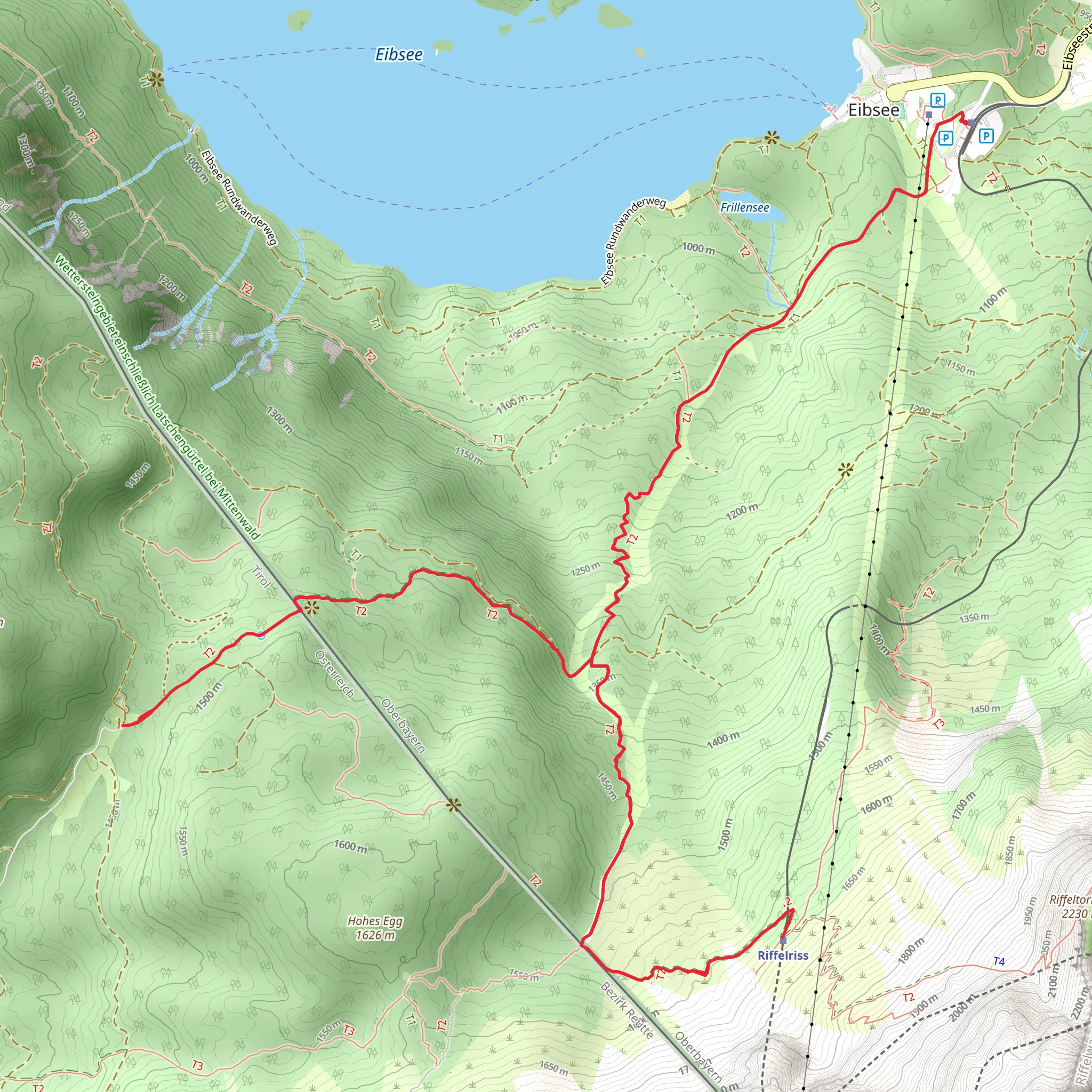 Hochthörlehütte and Haltepunkt Riffelriß Walk via Riffelabfahrt mobile static map