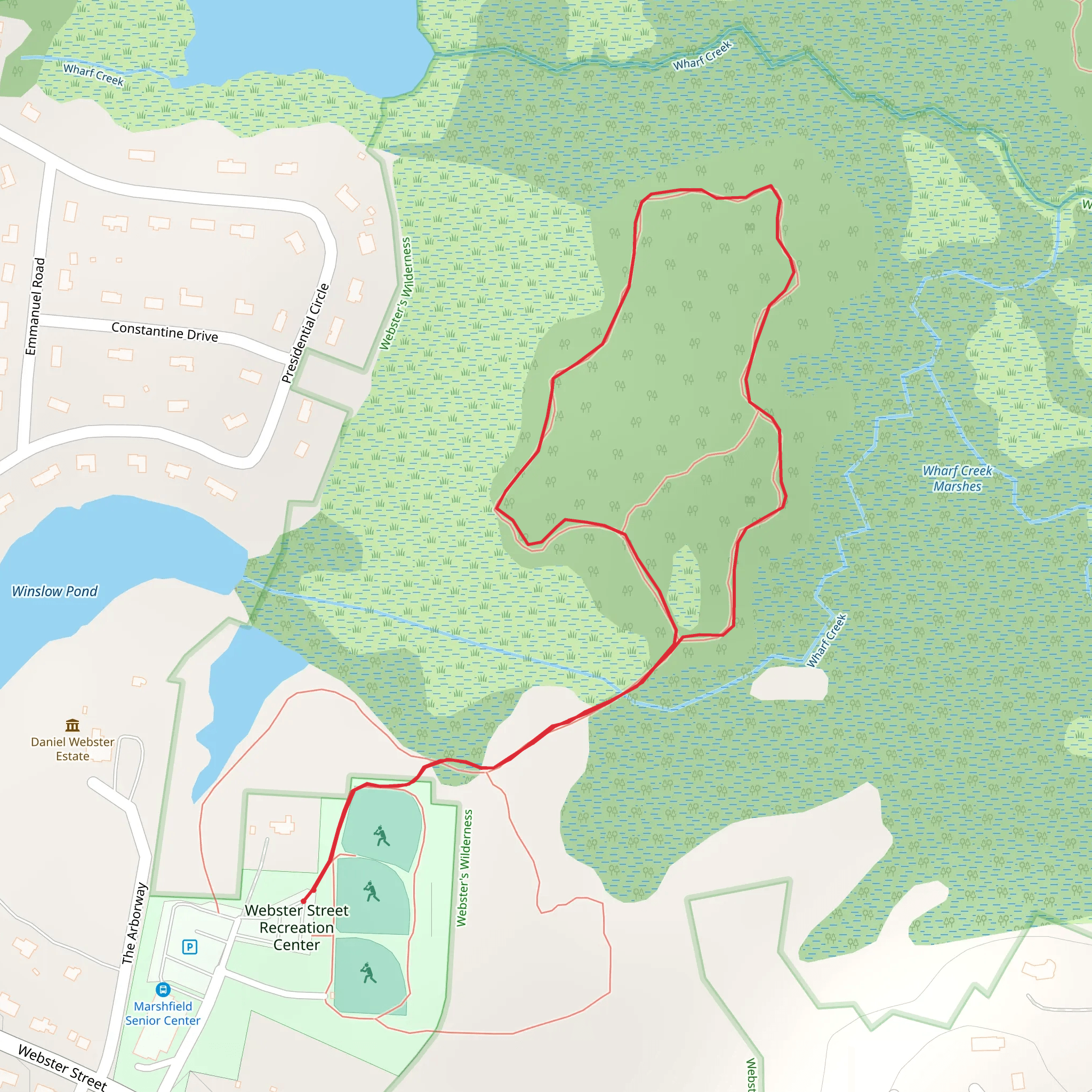 Wharf Creek - Webster Street Recreation Center mobile static map