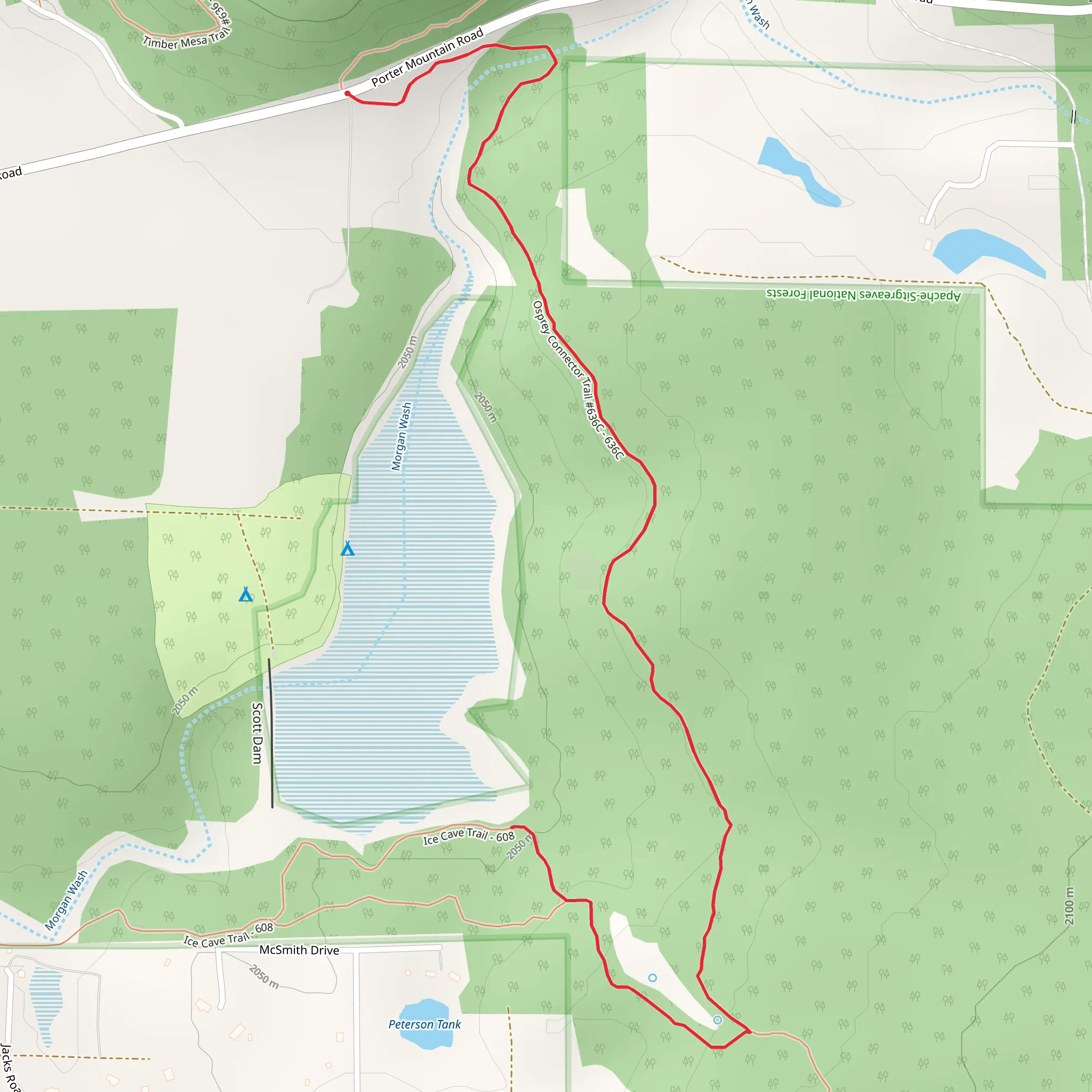 Scott Reservoir via Osprey Connector Trail mobile static map