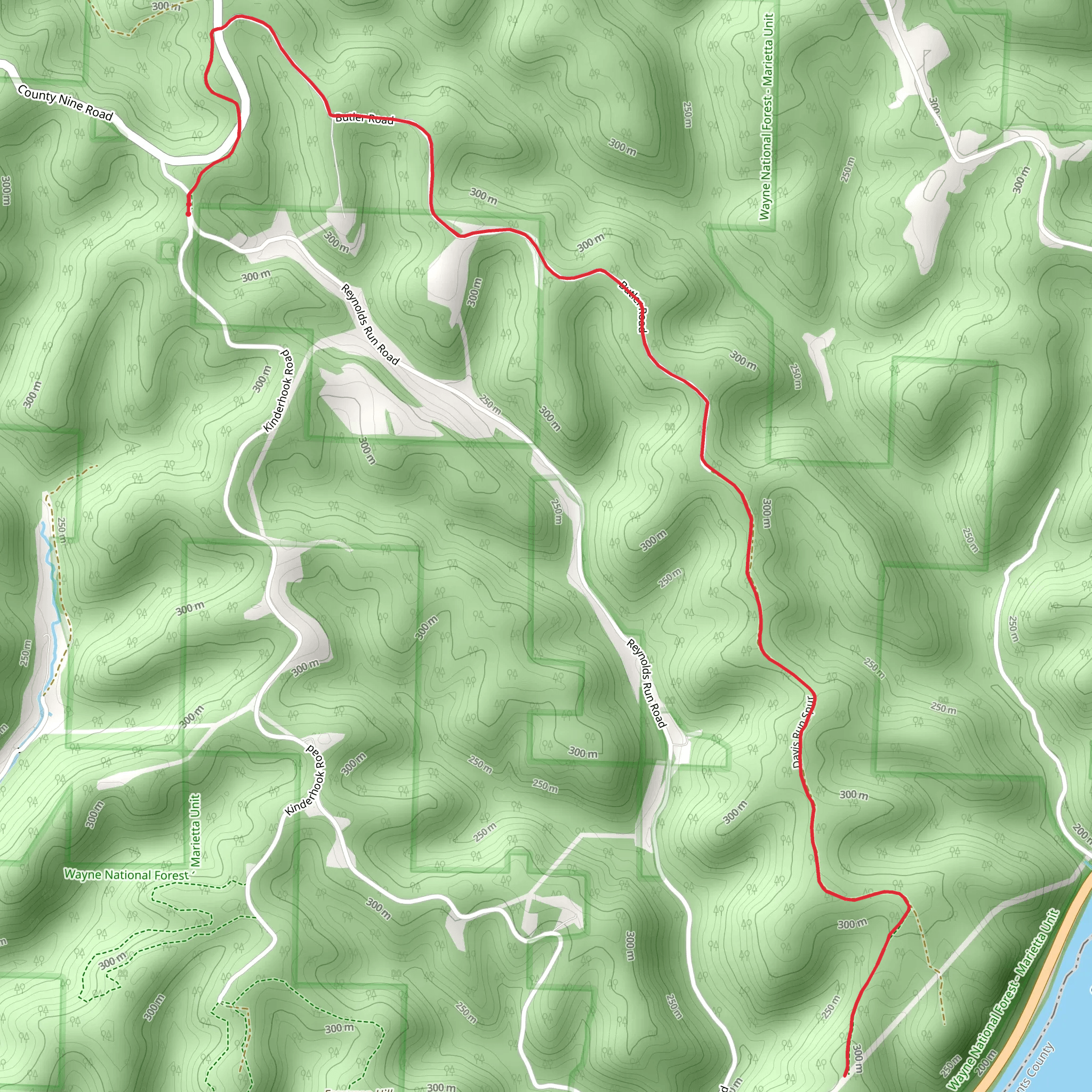 Kinderhook Davis Run Trail mobile static map