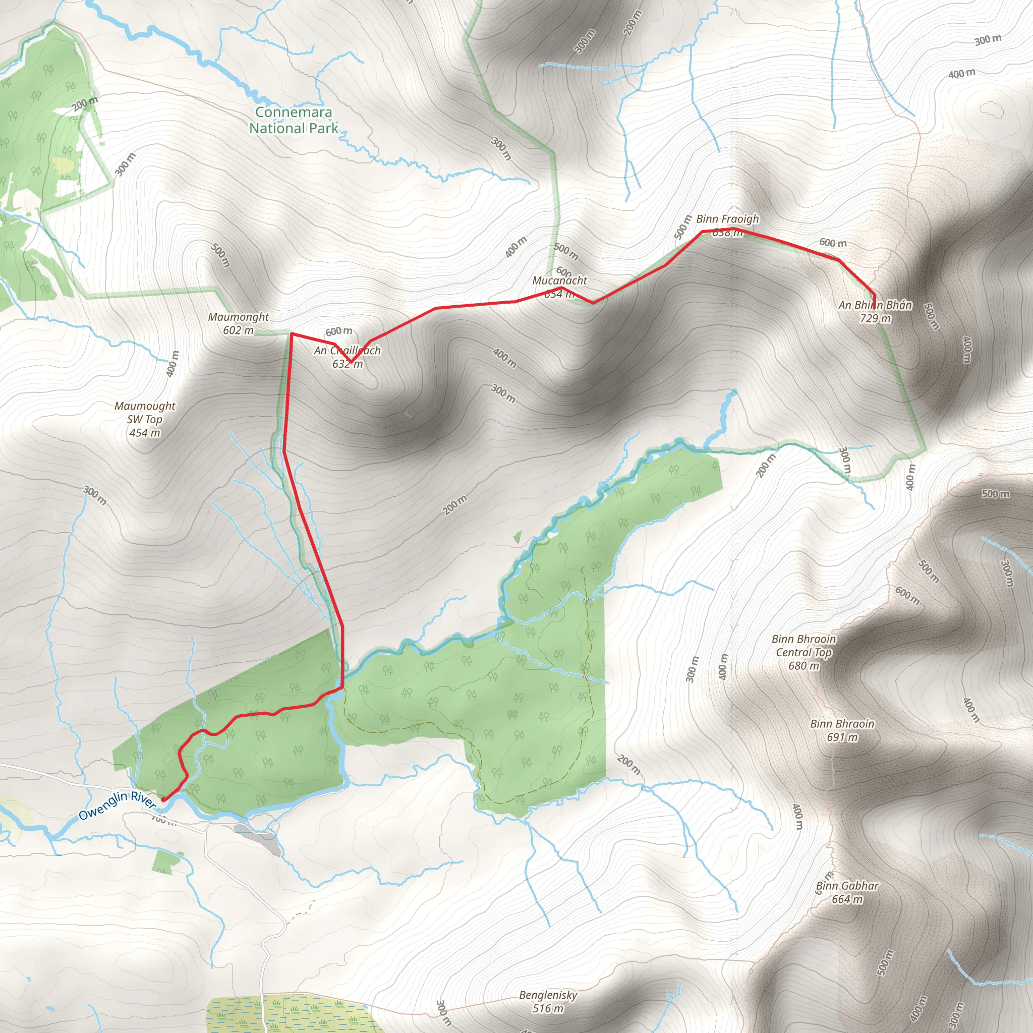 Benbaun and Benfree mobile static map