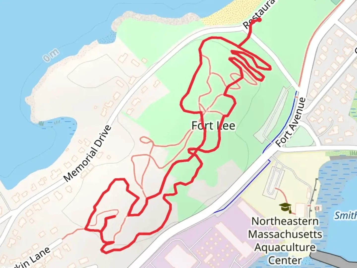 An image depicting the trail Fort Lee Loop and its surrounding area.