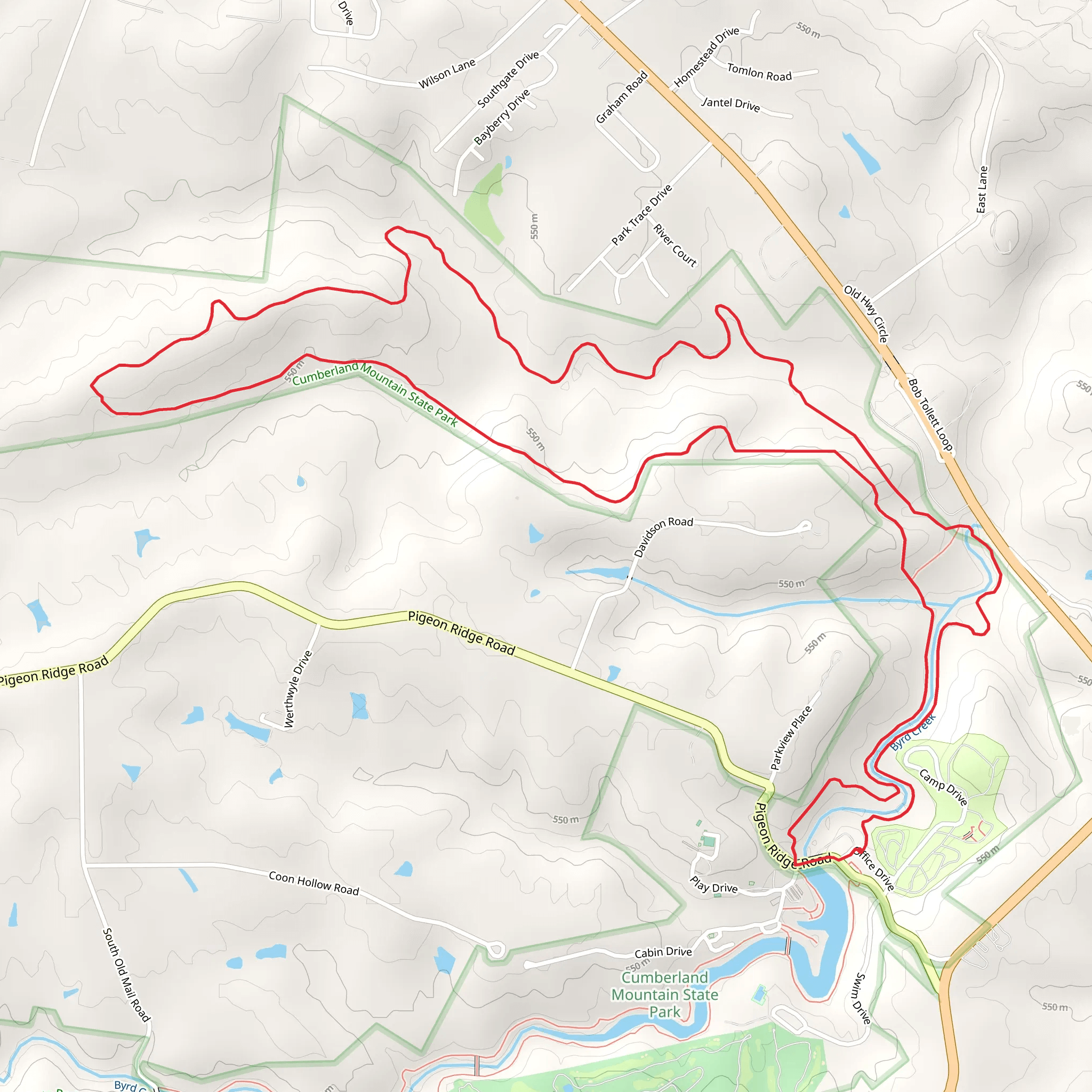 Overnight Loop Trail from Pigeon Ridge Road Loop mobile static map