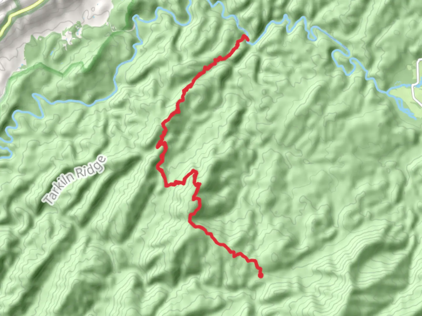 An image depicting the trail Hannah Mountain Trail from Parson Branch Road and its surrounding area.