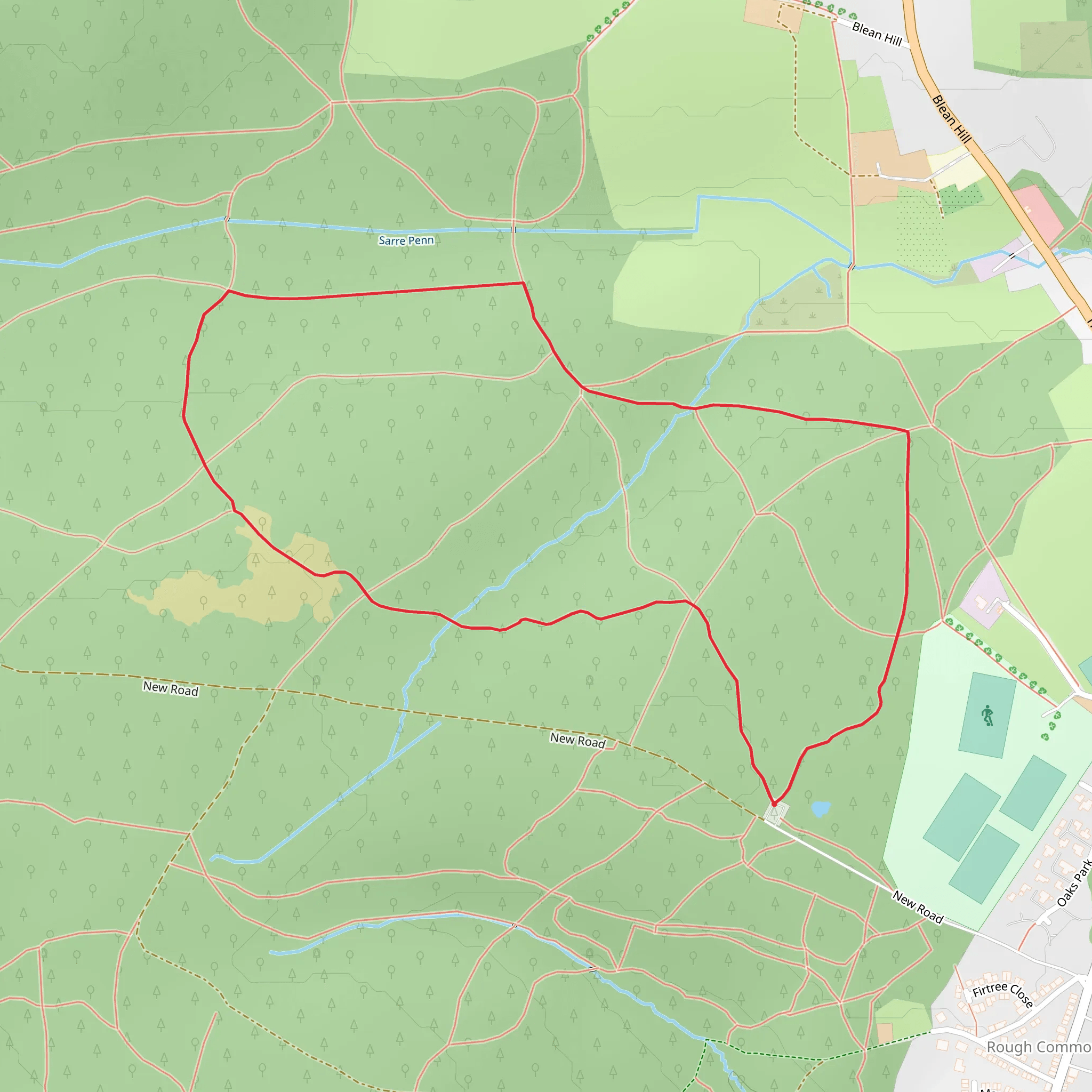 Black, Red and Green Loop Trail - Blean Woods National Nature Reserve mobile static map