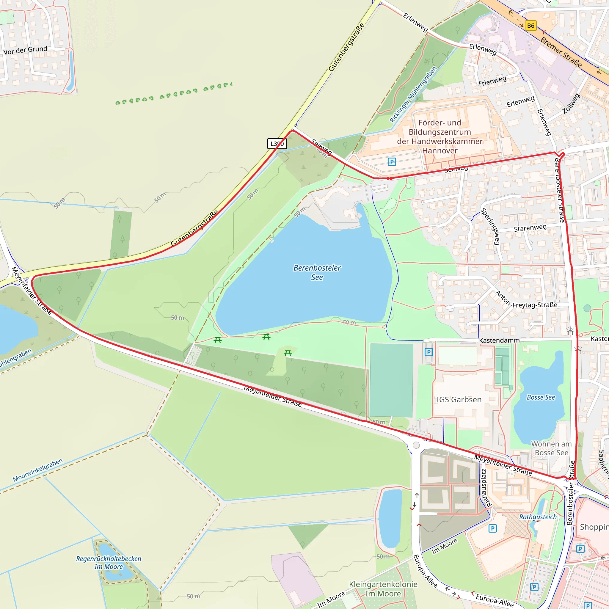 Berenbosteler See Loop via Seeweg mobile static map