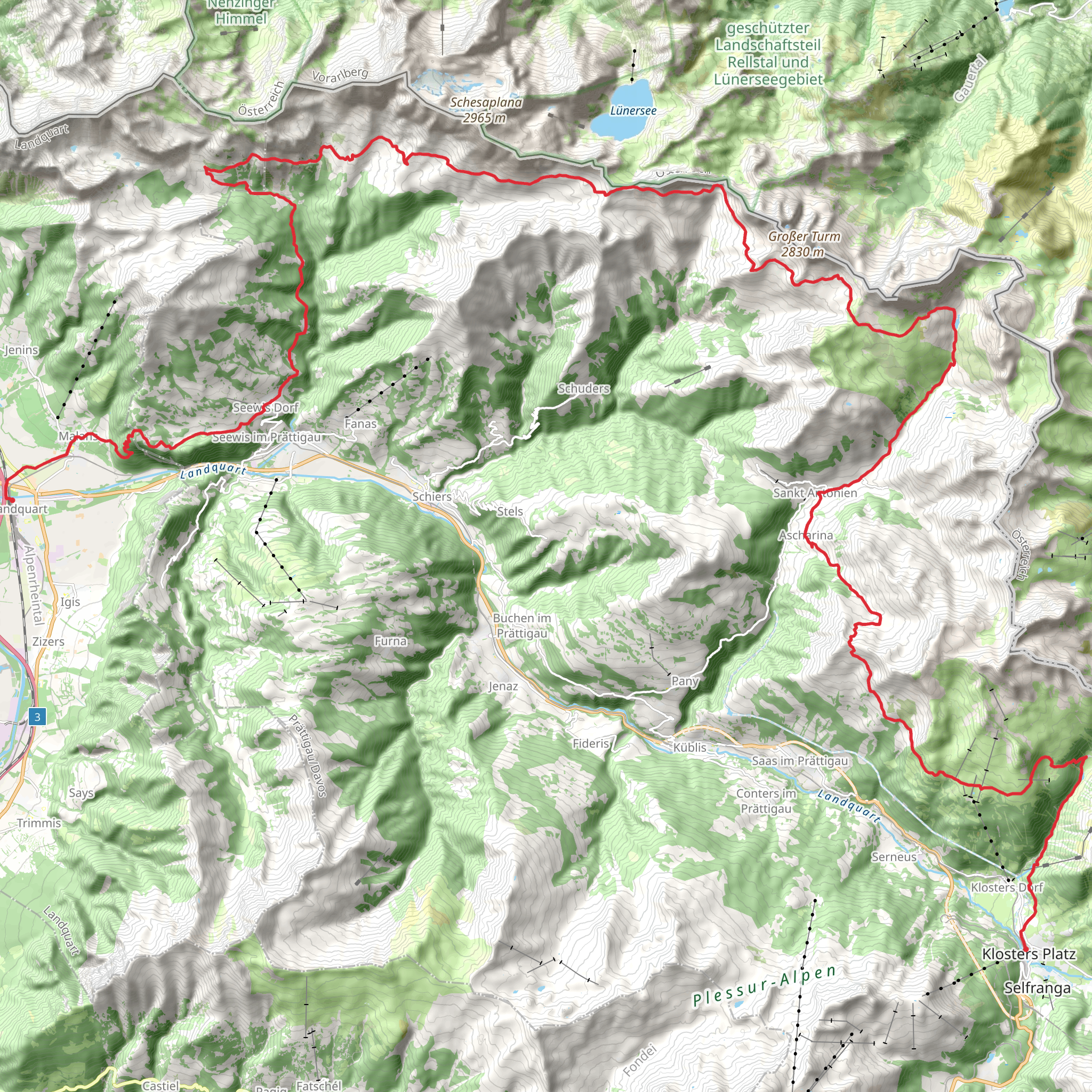 Prättigauer Höhenweg mobile static map