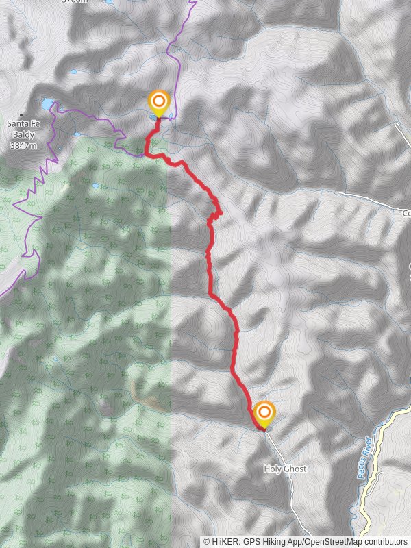 Stewart Lake via Holy Ghost Trail mobile static map