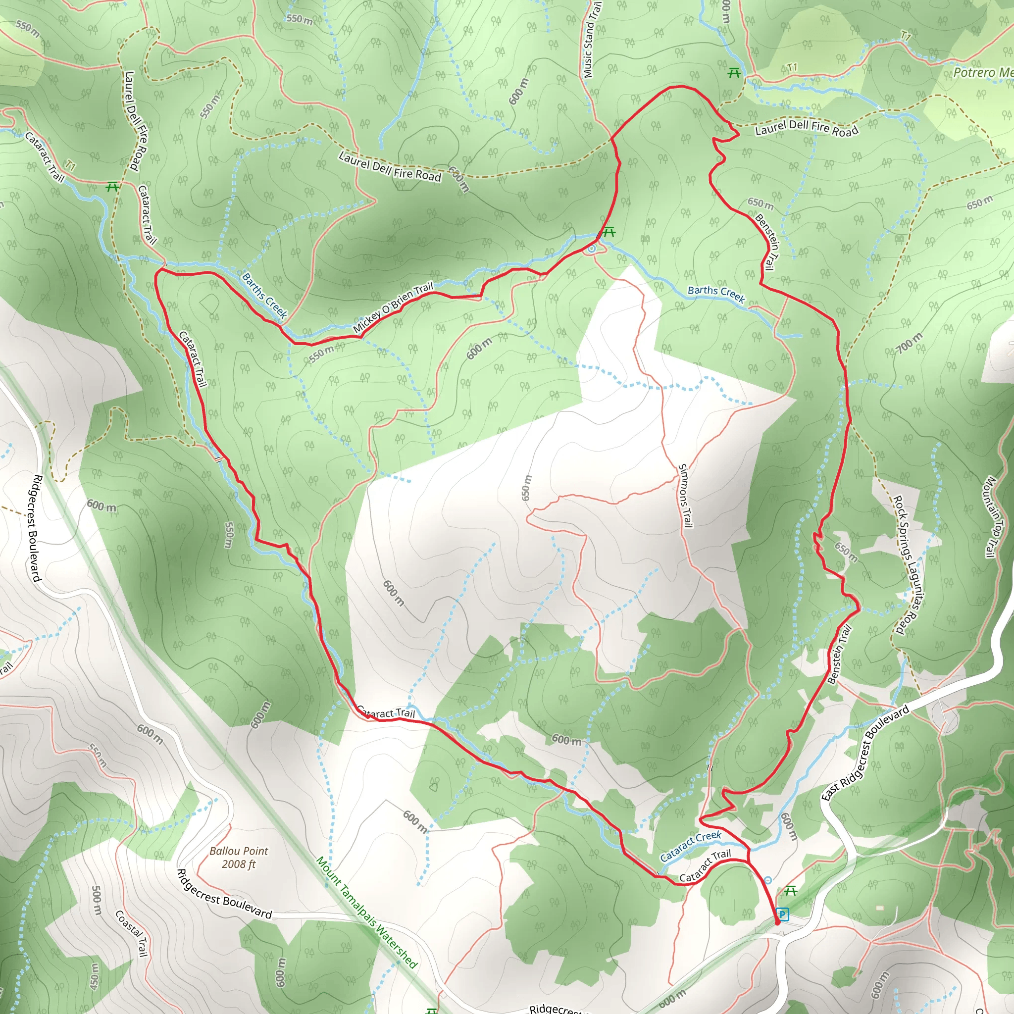 Benstein - Mickey OBrien - Cataract Loop Trail mobile static map