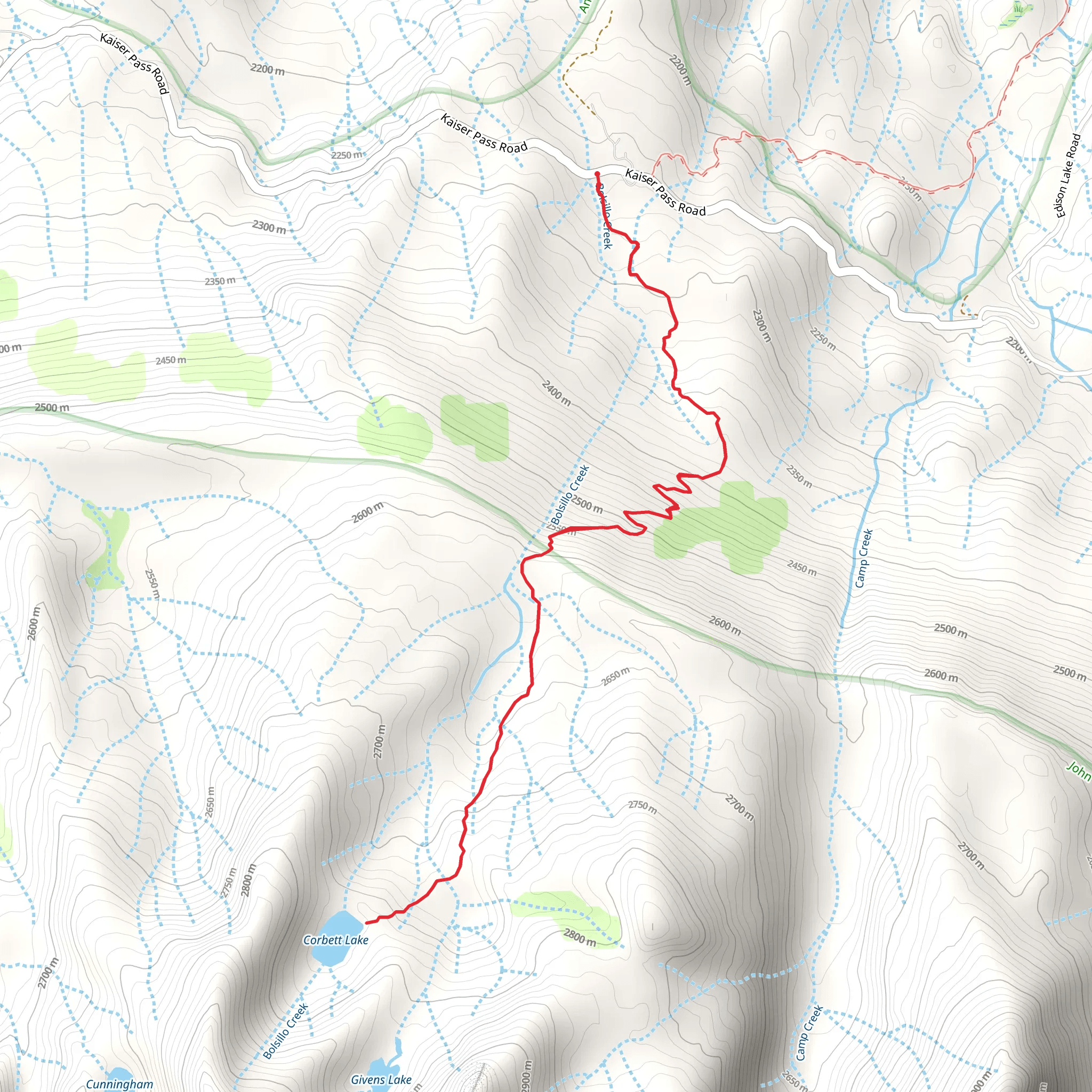 Corbett Lake Trail mobile static map
